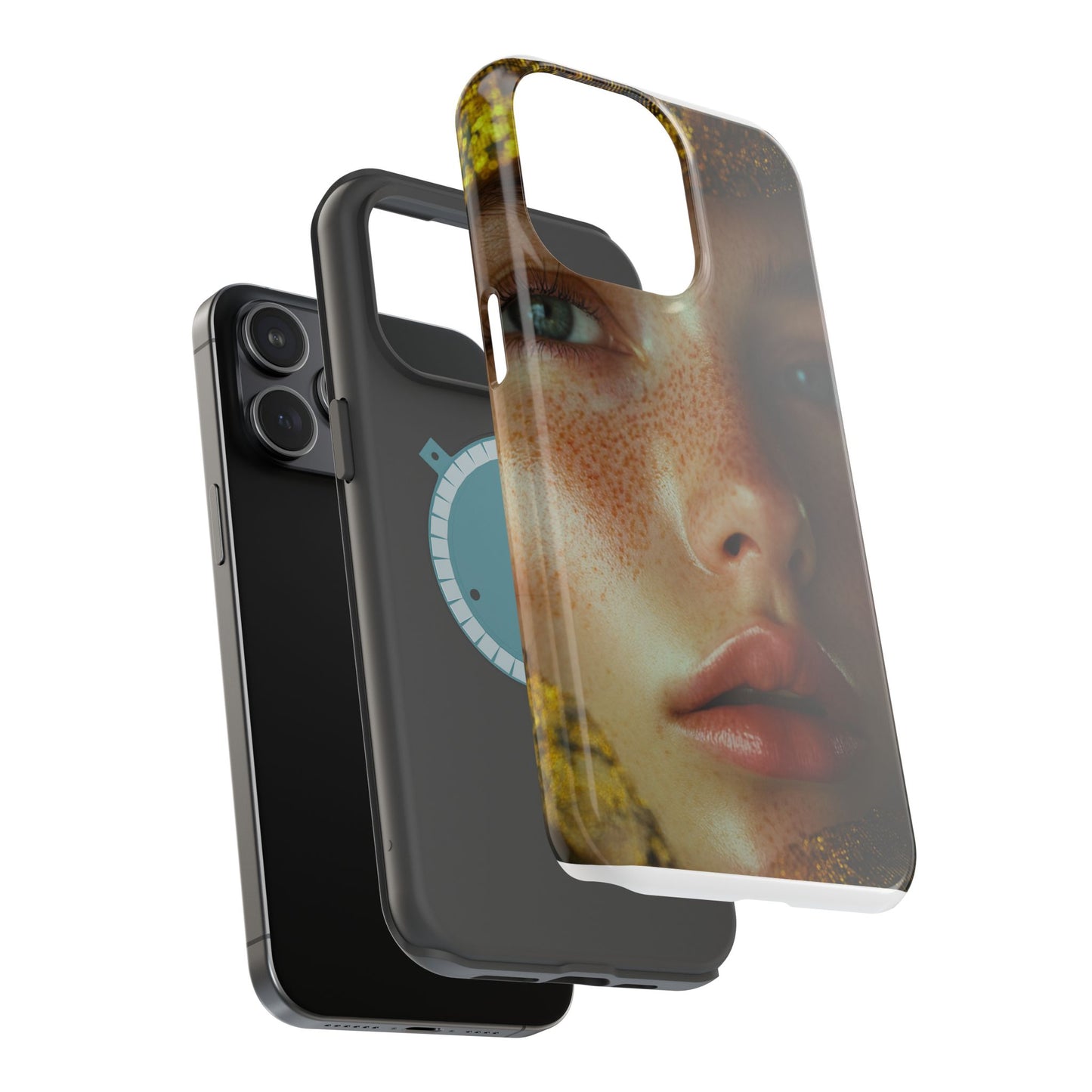 Phone Case - Close Up Girl with Freckles Photography Magnetic Tough Cases