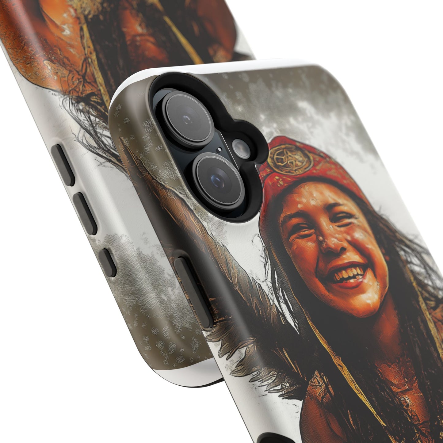 Luxurious Magnetic Wireless Charging Tough iPhone Case - Native Heritage Art by Moxie-Jay