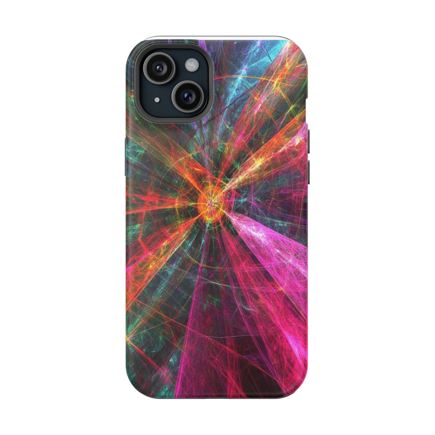 Luxurious Magnetic Wireless Charging Tough iPhone Case - “Trippy Starburst” by Moxie-Jay
