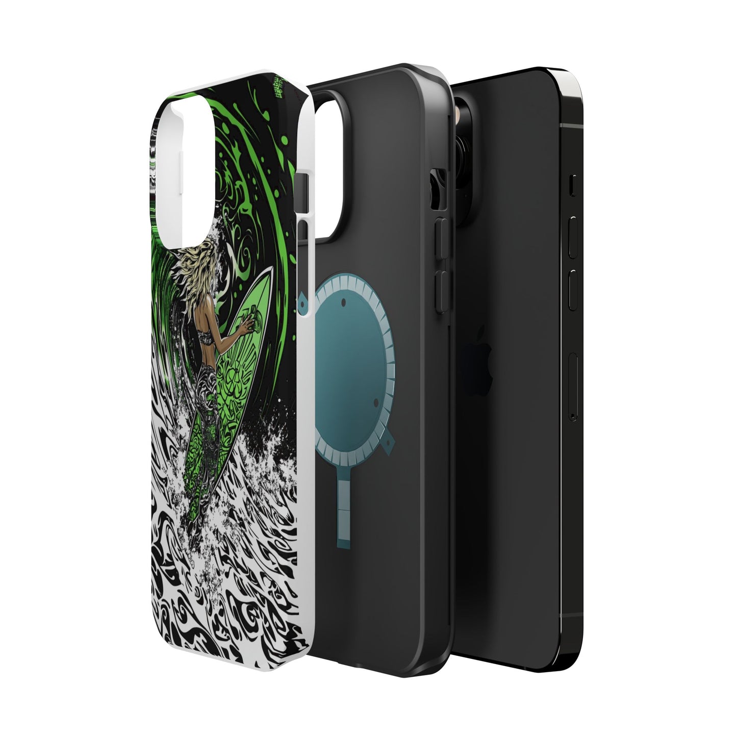Luxurious Magnetic Wireless Charging Tough iPhone Case - "Surf's Up" by Moxie-Jay