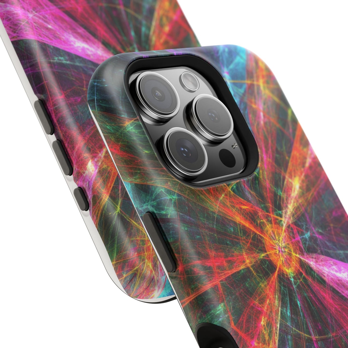 Luxurious Magnetic Wireless Charging Tough iPhone Case - “Trippy Starburst” by Moxie-Jay