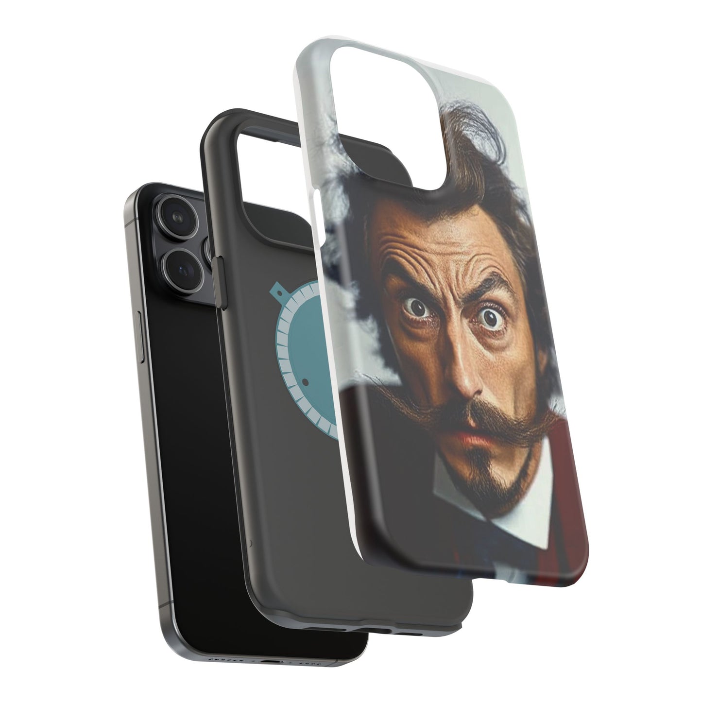 Luxurious Magnetic Wireless Charging Tough iPhone Case - “Close-Up Salvador Dali” by Moxie-Jay