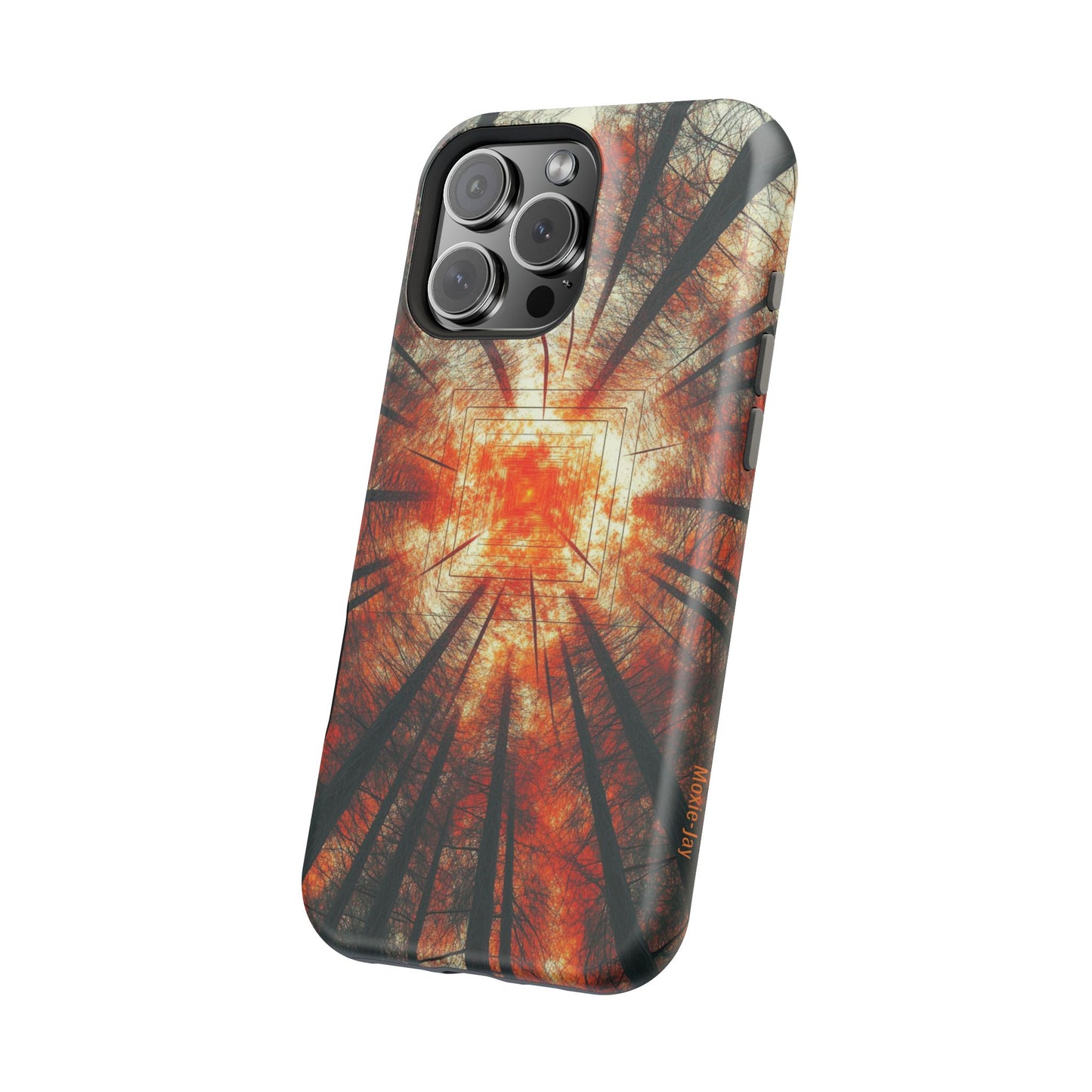 Wireless Charging Tough iPhone Case - Autumn Trees Art by Moxie-Jay