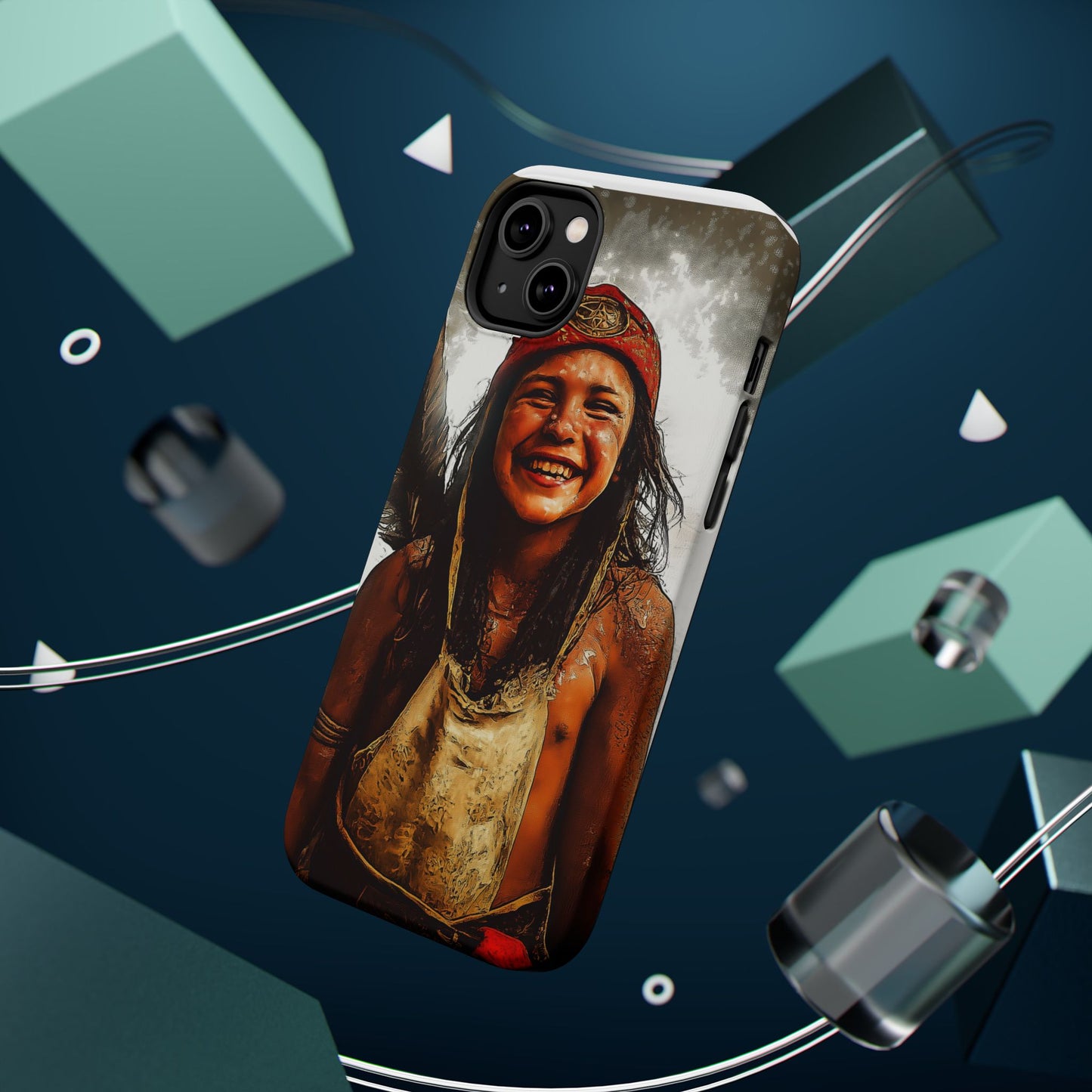 Luxurious Magnetic Wireless Charging Tough iPhone Case - Native Heritage Art by Moxie-Jay