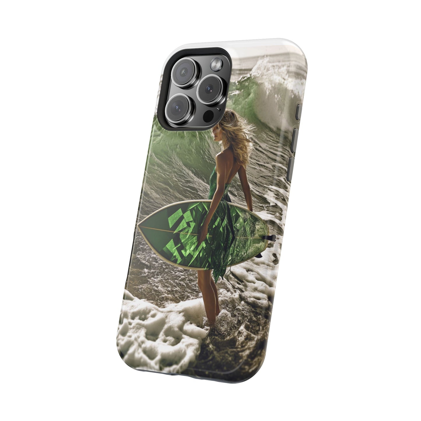 Surf's Up Chic" Luxury Magnetic Wireless Charging iPhone Case by Moxie Jay