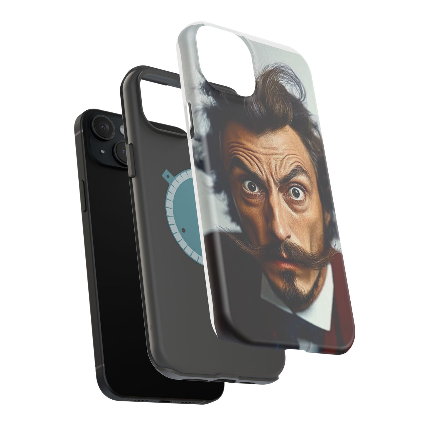 Luxurious Magnetic Wireless Charging Tough iPhone Case - “Close-Up Salvador Dali” by Moxie-Jay