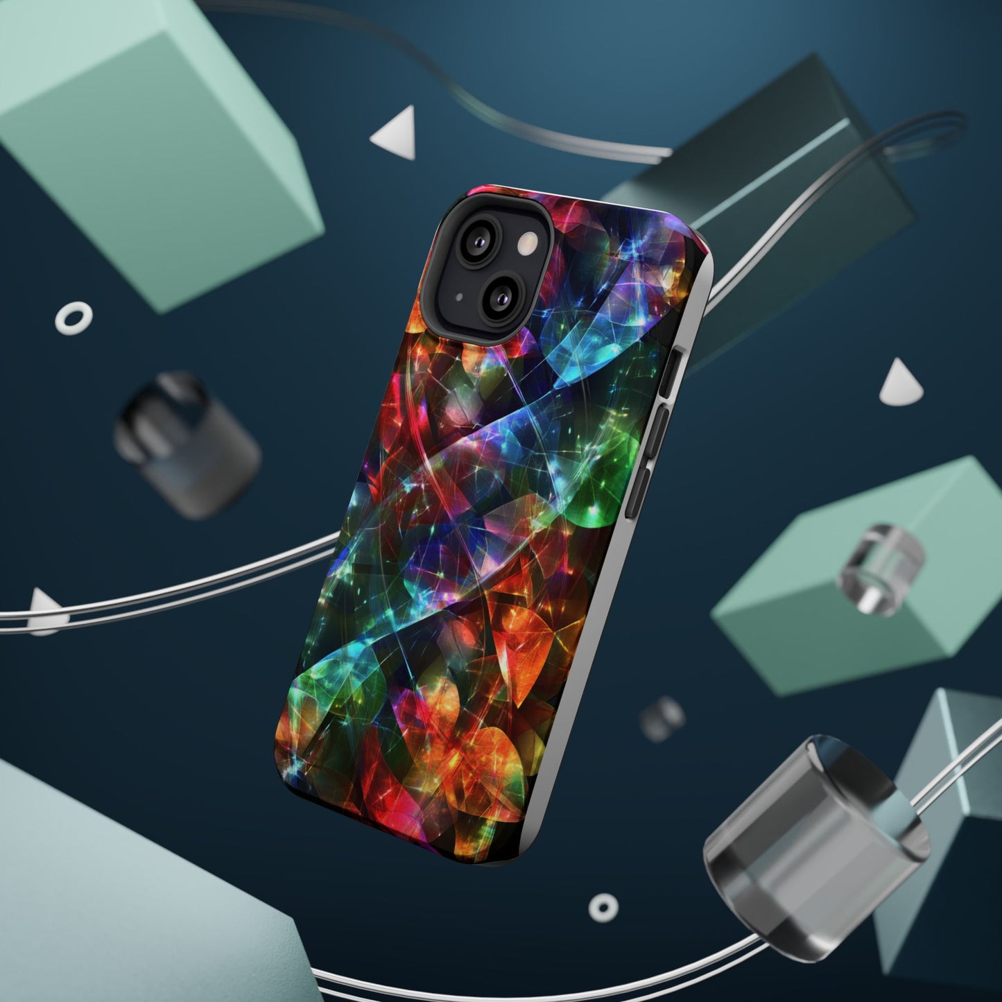 iPhone Case with Neon Colors Art by Moxie-Jay