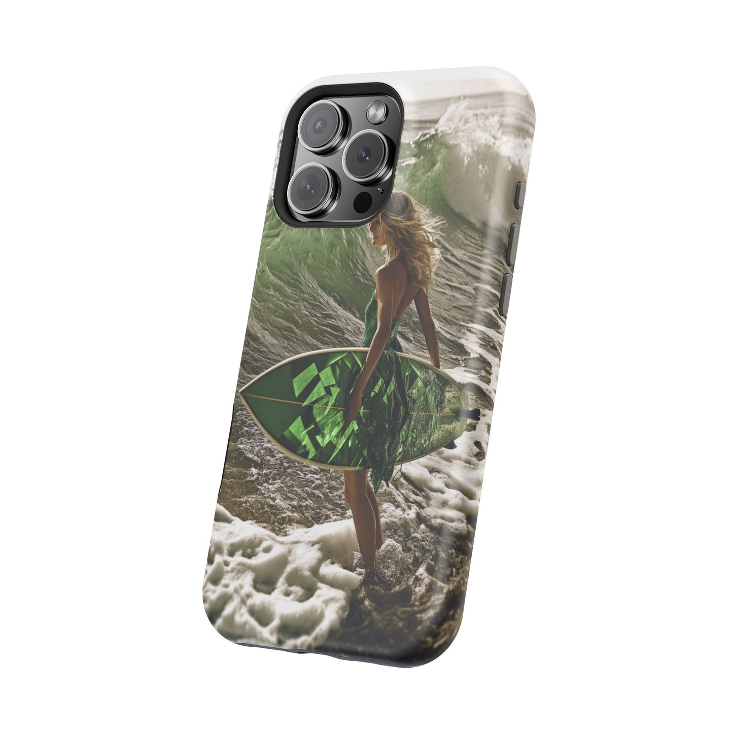 Surf's Up Chic" Luxury Magnetic Wireless Charging iPhone Case by Moxie Jay