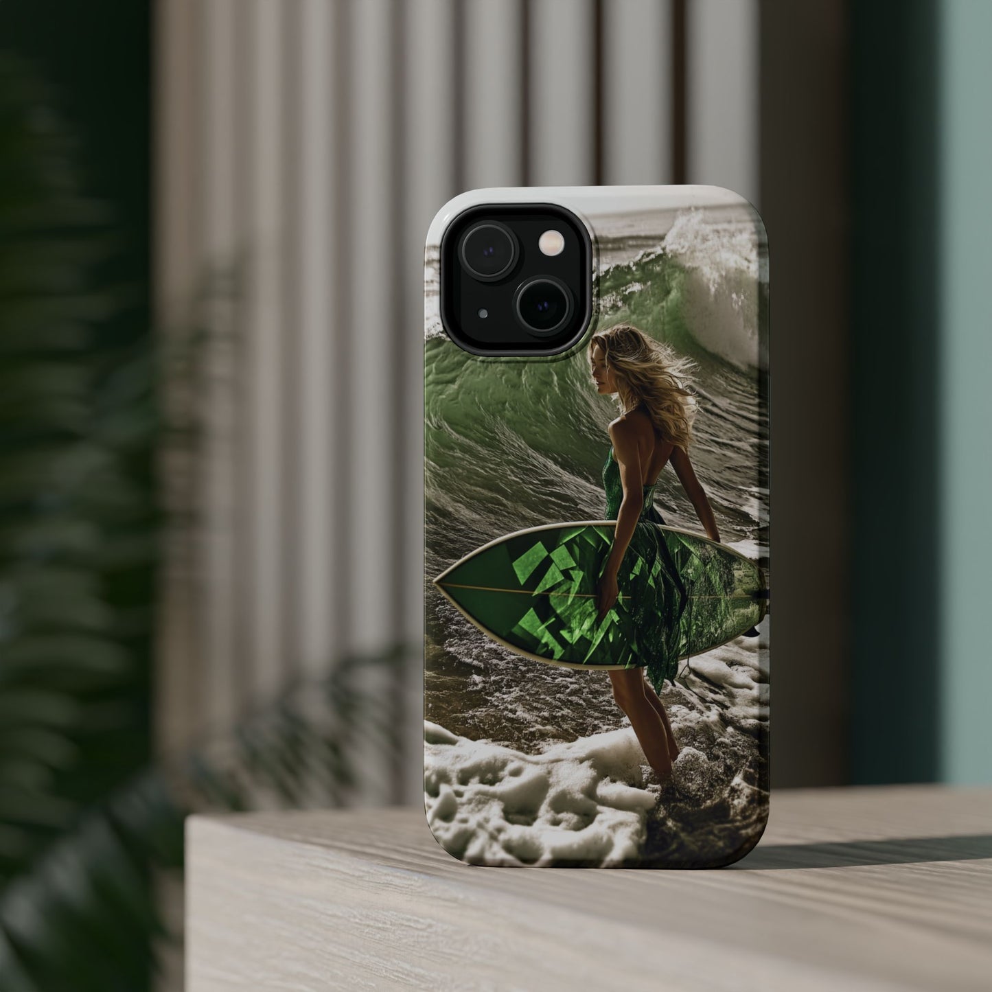 Surf's Up Chic" Luxury Magnetic Wireless Charging iPhone Case by Moxie Jay