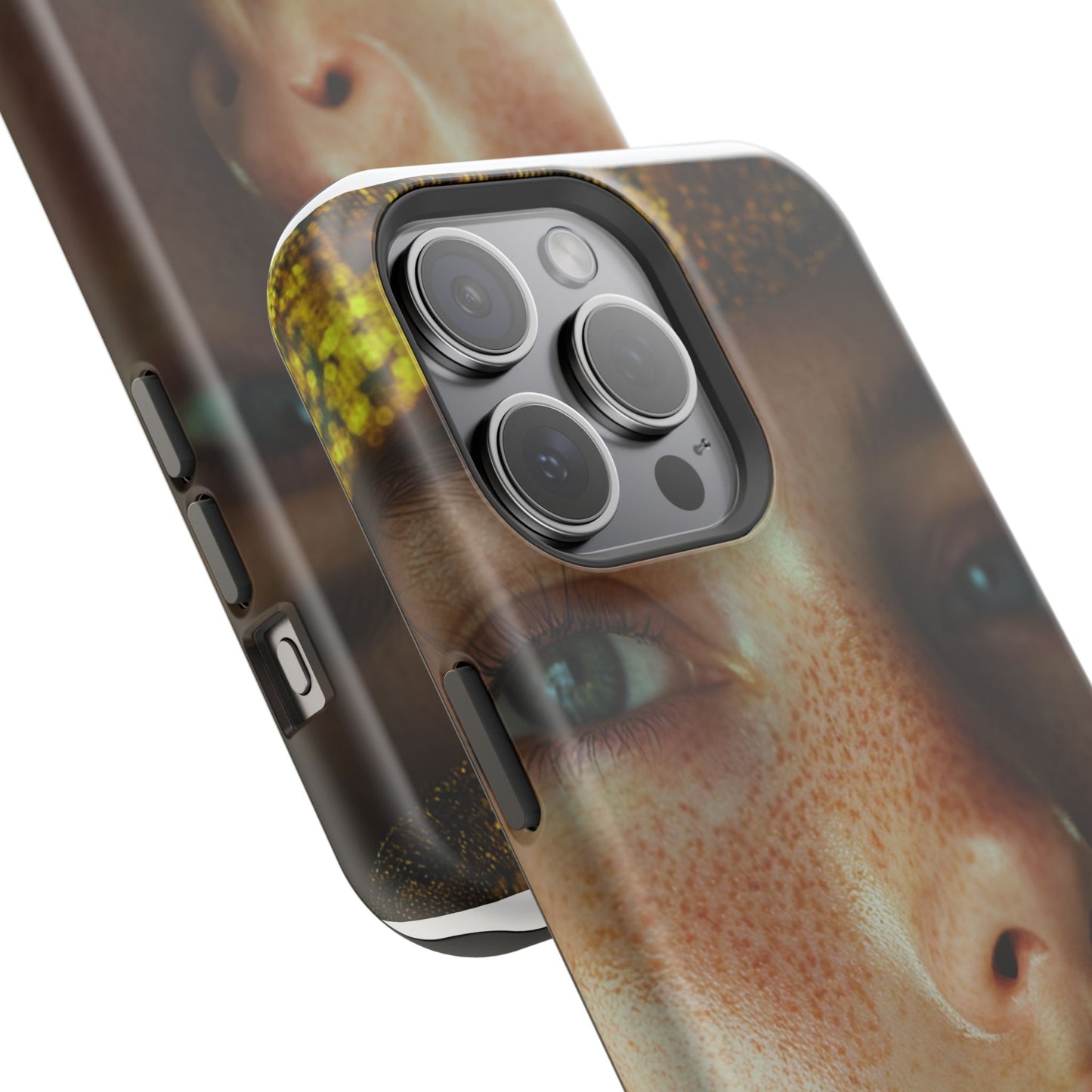 Phone Case - Close Up Girl with Freckles Photography Magnetic Tough Cases