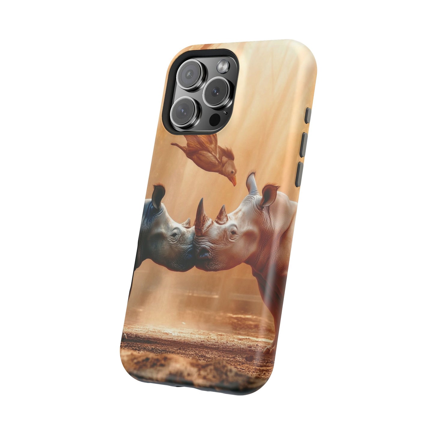 Wildlife Love Rhino Phone Case - Magnetic Tough Case with Nature Design