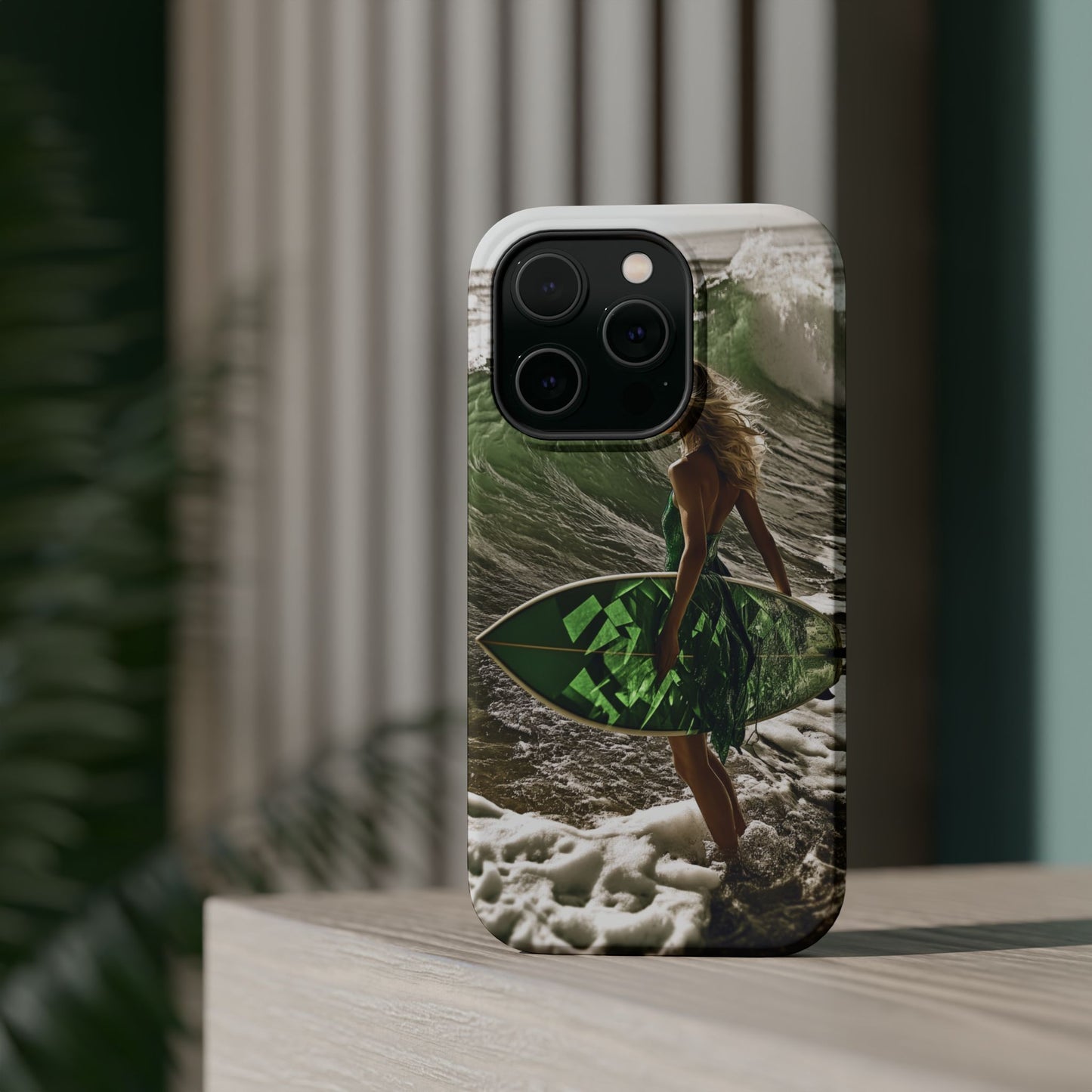 Surf's Up Chic" Luxury Magnetic Wireless Charging iPhone Case by Moxie Jay