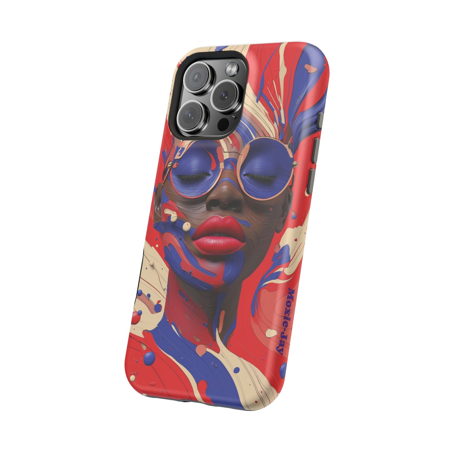 iPhone Magnetic Case - Original Artwork by Moxie-Jay, Futuristic Black Woman Design