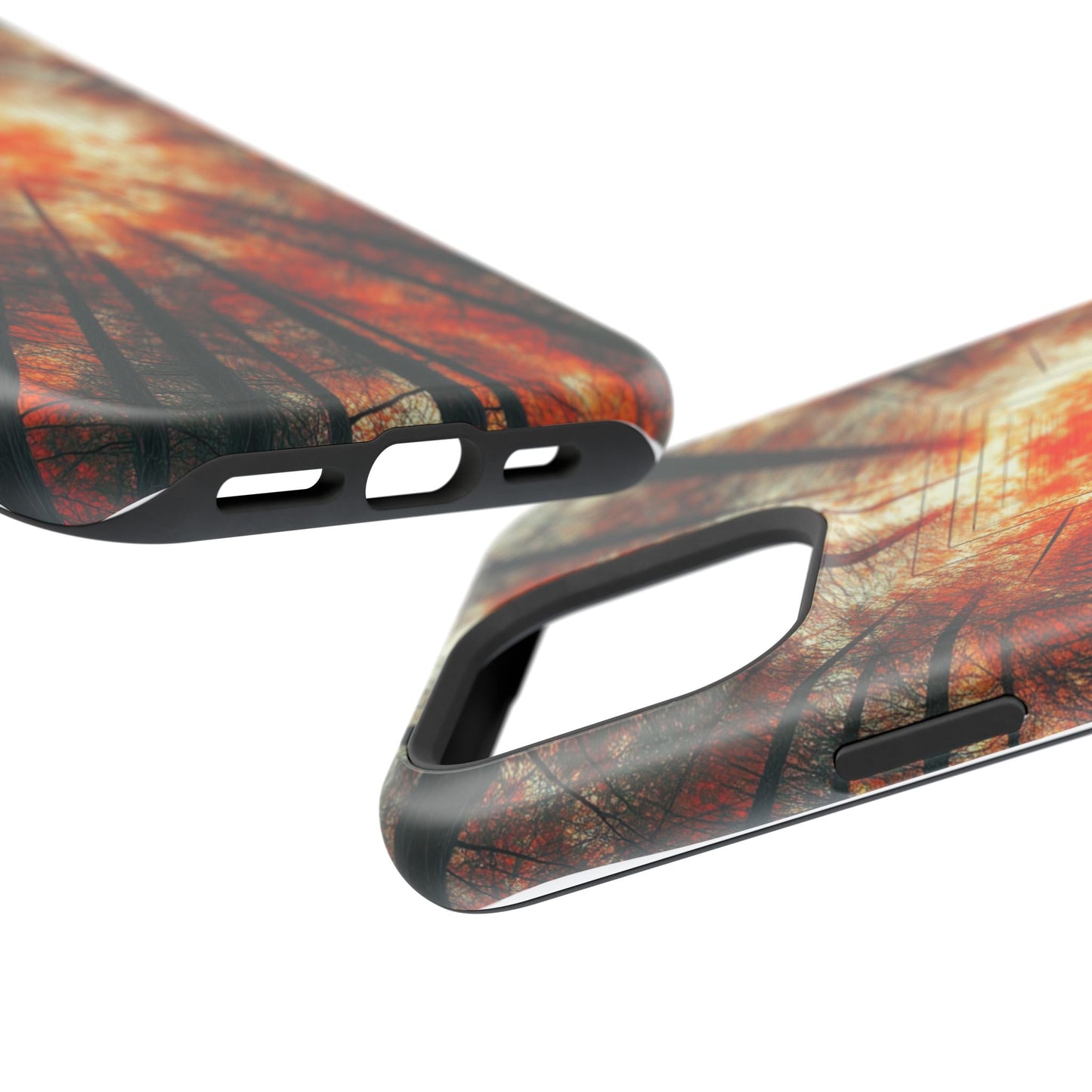 Wireless Charging Tough iPhone Case - Autumn Trees Art by Moxie-Jay