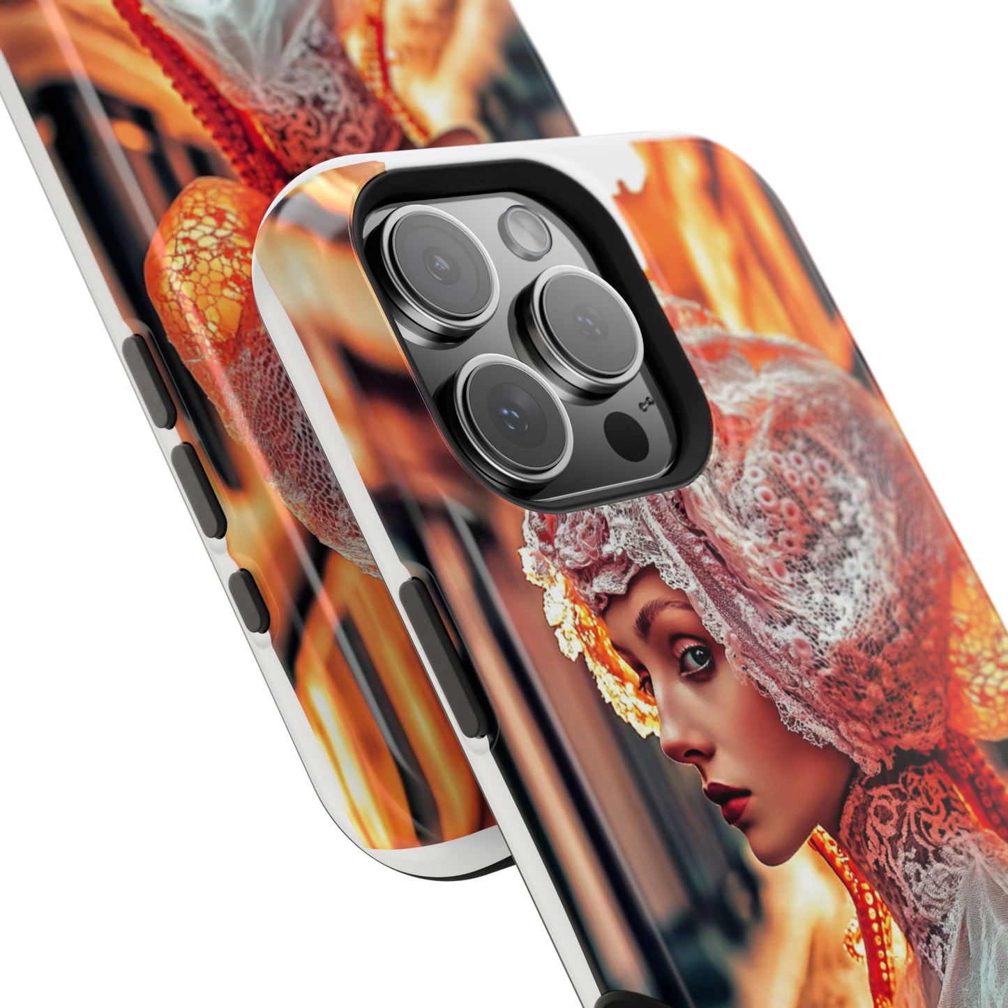 Futuristic Prairie Muse" Luxury Magnetic Wireless Charging iPhone Case by Moxie Jay