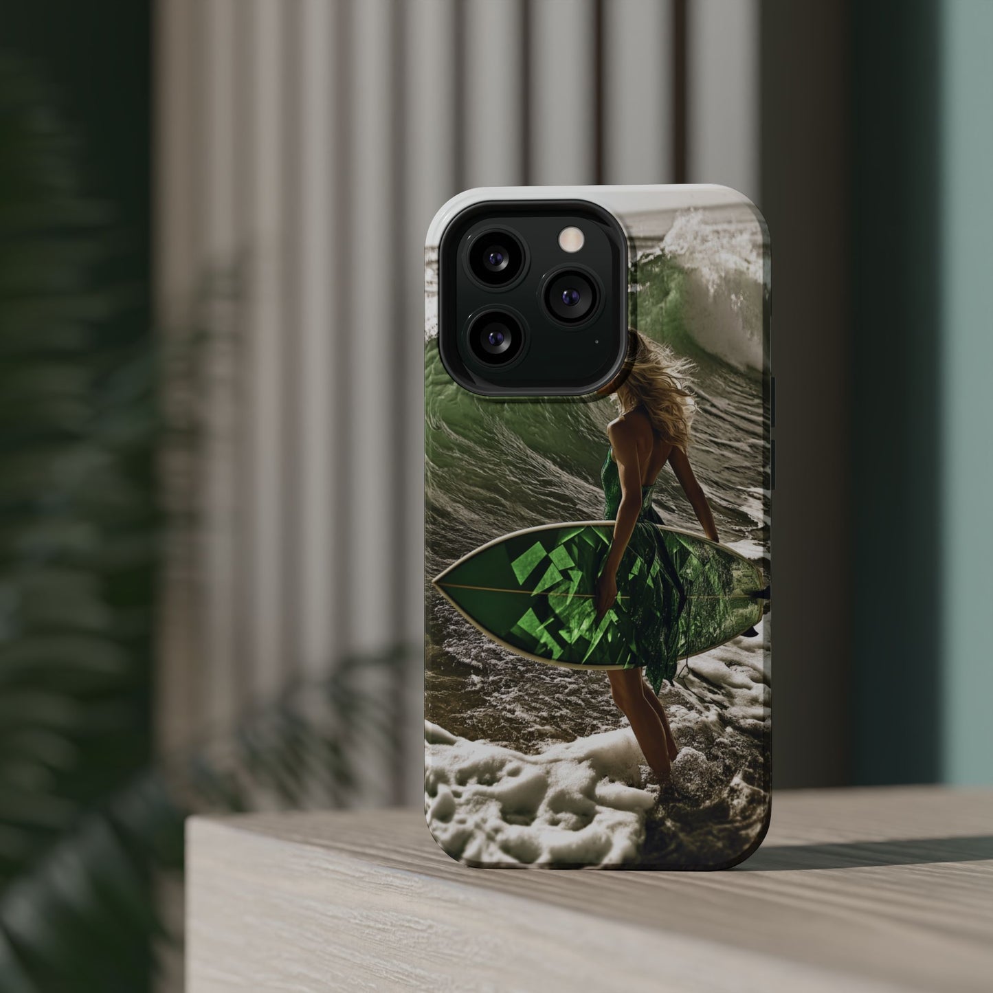 Surf's Up Chic" Luxury Magnetic Wireless Charging iPhone Case by Moxie Jay