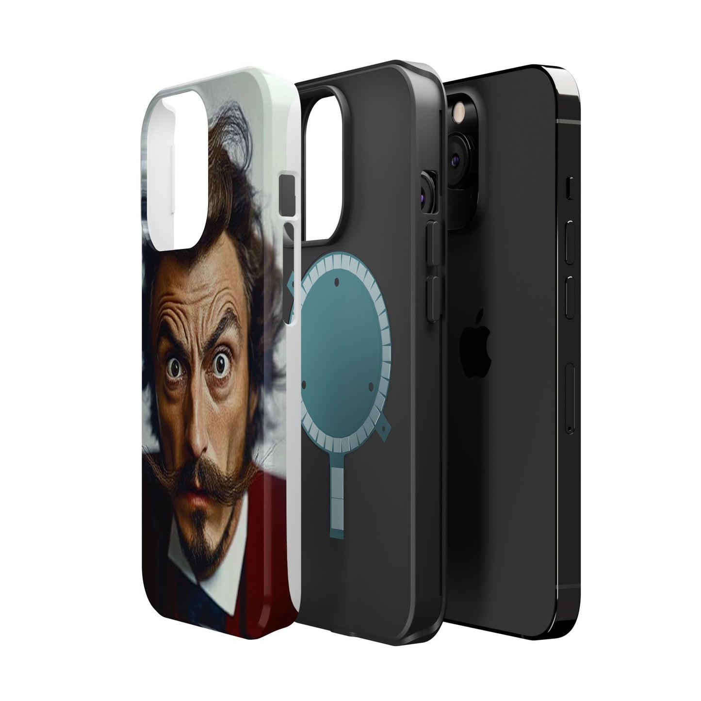 Luxurious Magnetic Wireless Charging Tough iPhone Case - “Close-Up Salvador Dali” by Moxie-Jay