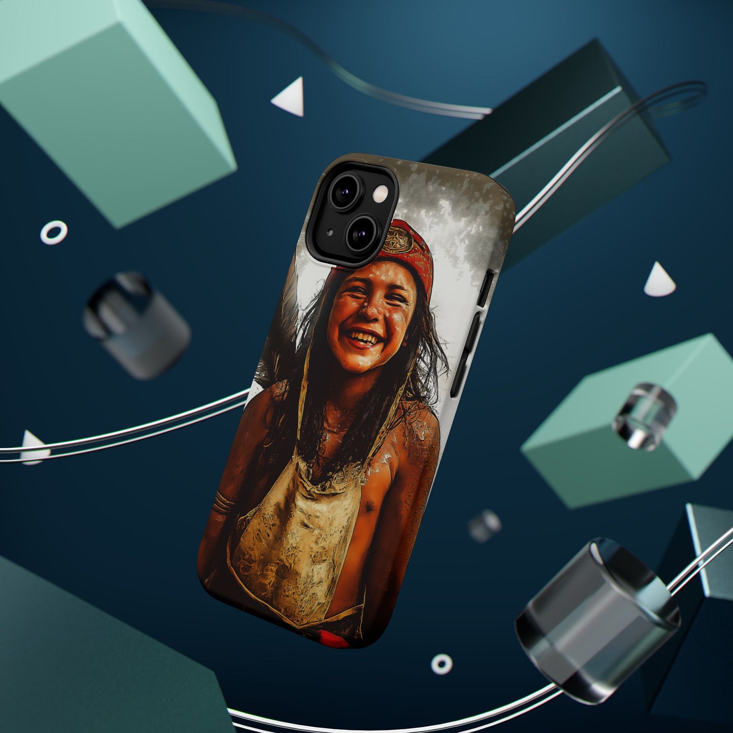 Luxurious Magnetic Wireless Charging Tough iPhone Case - Native Heritage Art by Moxie-Jay