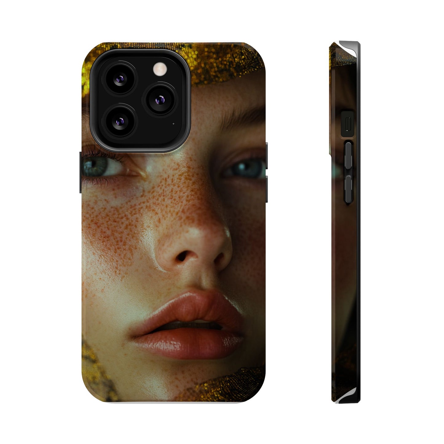 Phone Case - Close Up Girl with Freckles Photography Magnetic Tough Cases