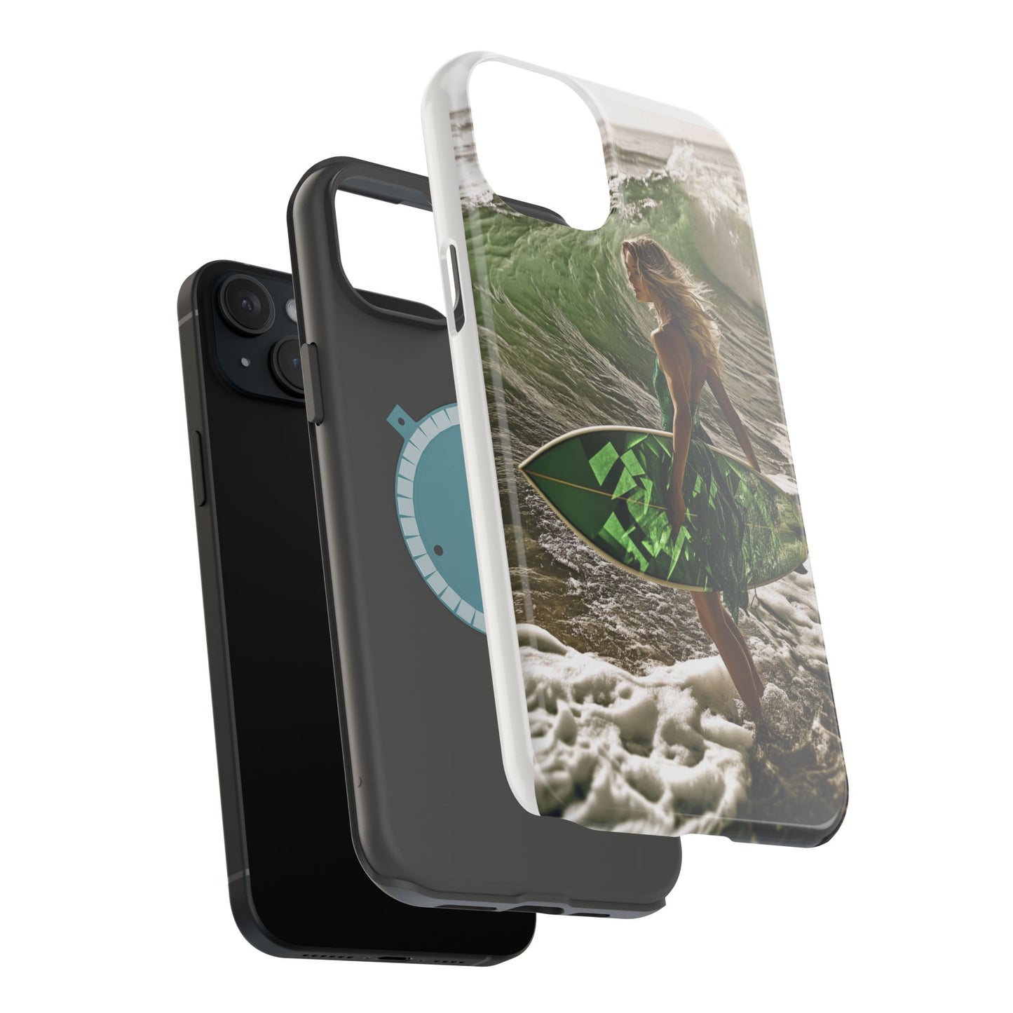 Surf's Up Chic" Luxury Magnetic Wireless Charging iPhone Case by Moxie Jay