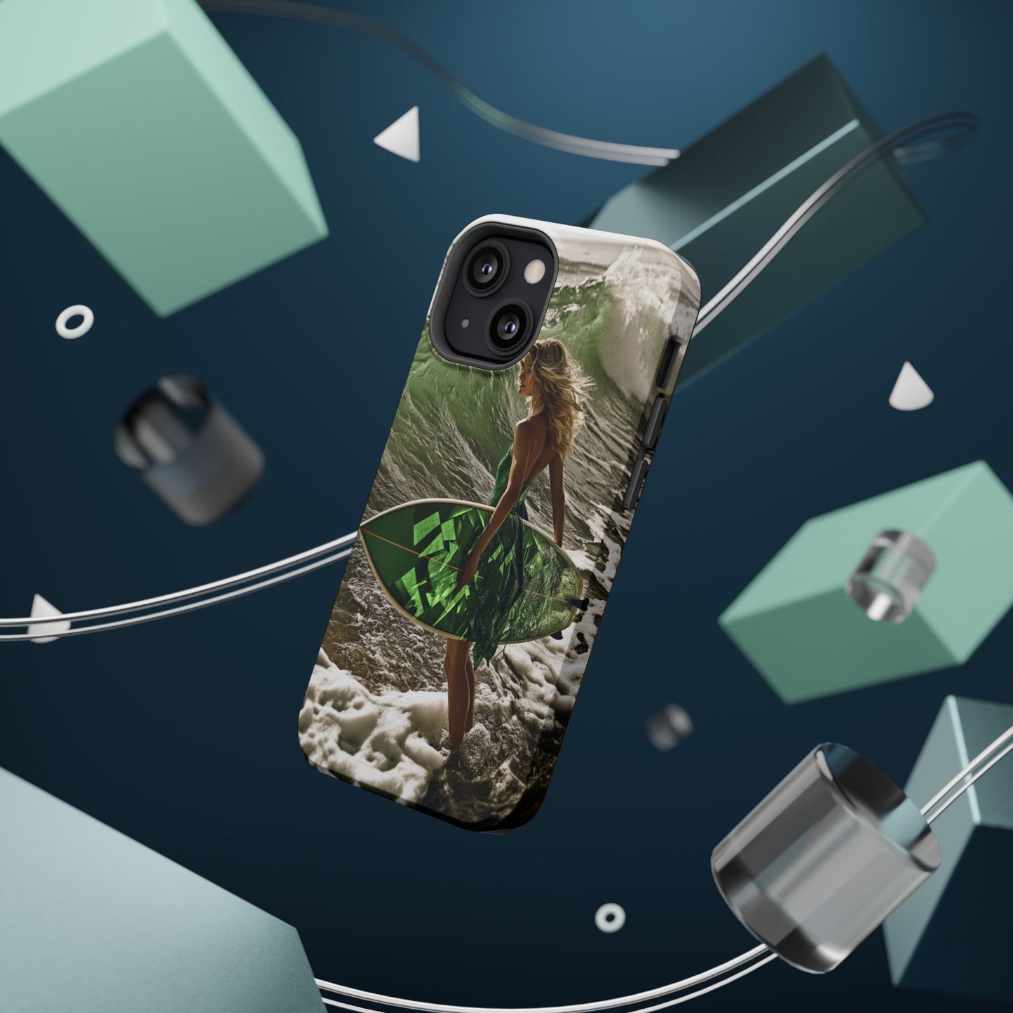 Surf's Up Chic" Luxury Magnetic Wireless Charging iPhone Case by Moxie Jay