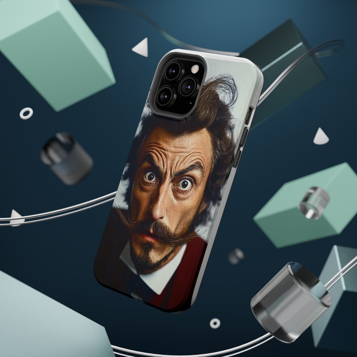 Luxurious Magnetic Wireless Charging Tough iPhone Case - “Close-Up Salvador Dali” by Moxie-Jay