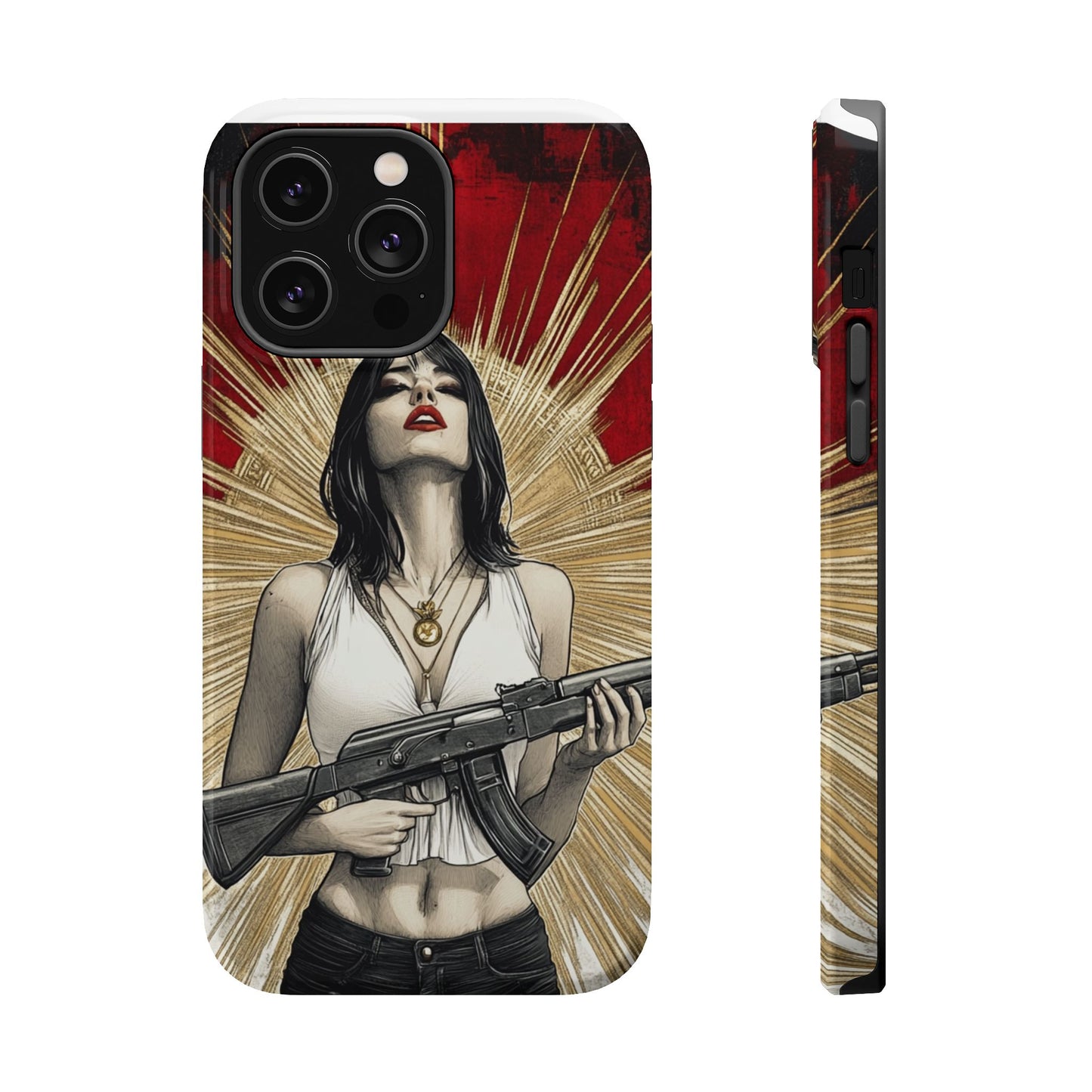 Rebel Queen: Moxie-Jay's Magnetic Chicana Warrior iPhone Case