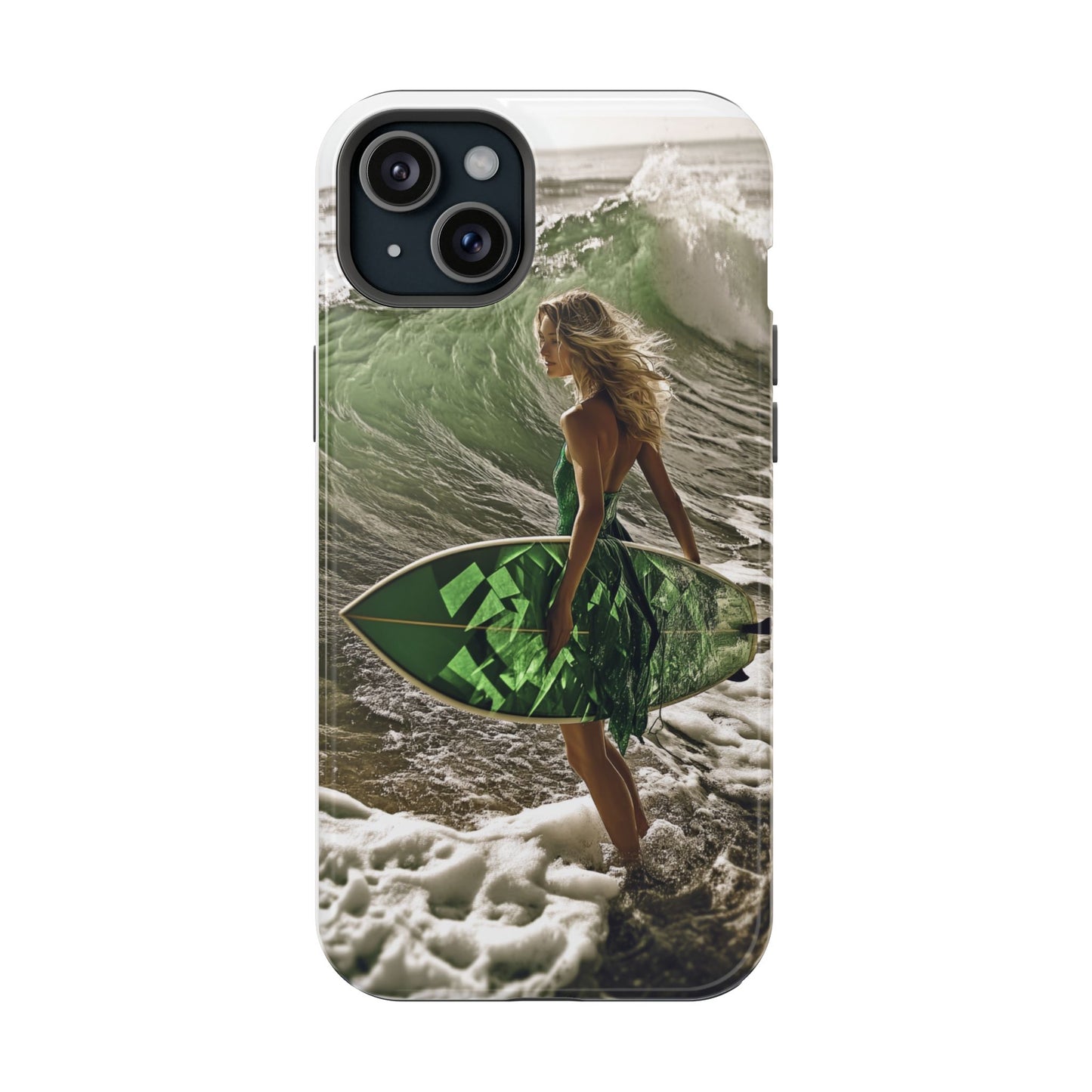 Surf's Up Chic" Luxury Magnetic Wireless Charging iPhone Case by Moxie Jay