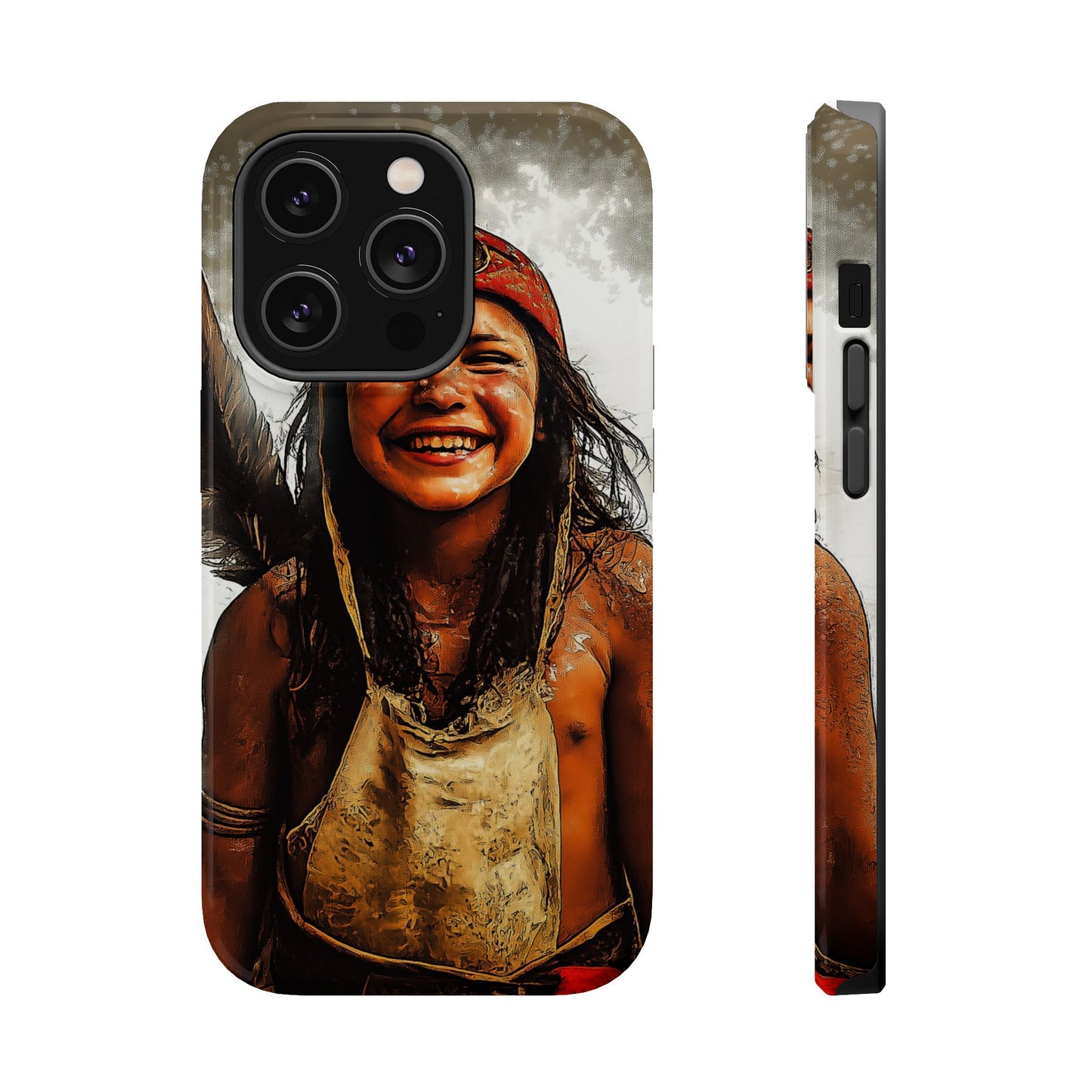 Luxurious Magnetic Wireless Charging Tough iPhone Case - Native Heritage Art by Moxie-Jay