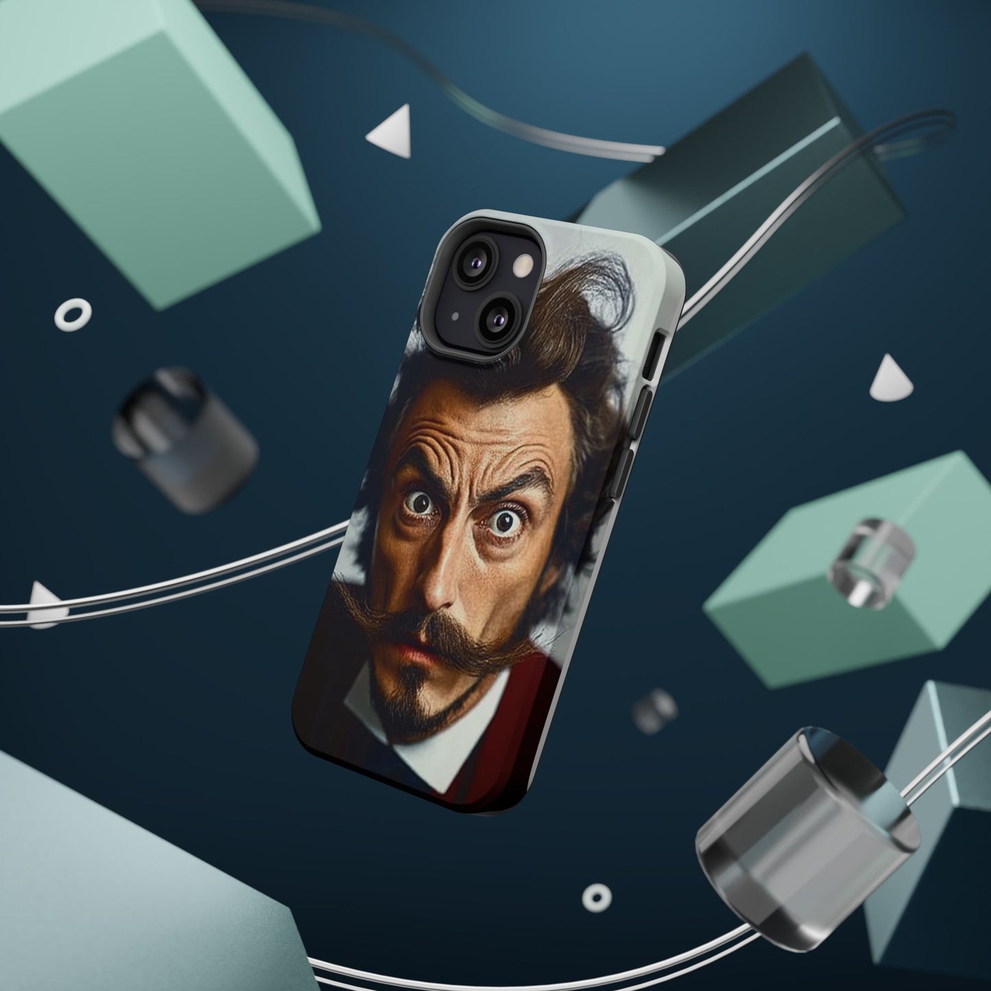 Luxurious Magnetic Wireless Charging Tough iPhone Case - “Close-Up Salvador Dali” by Moxie-Jay