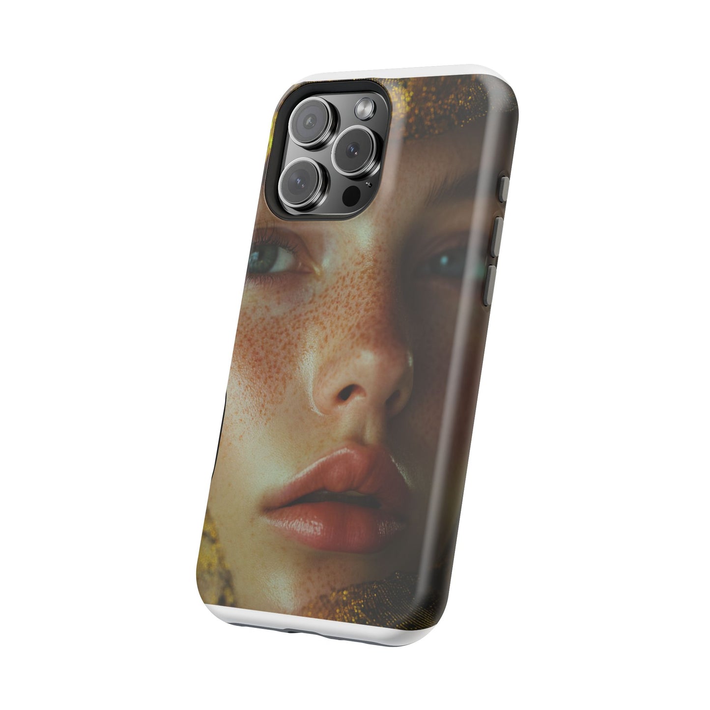 Phone Case - Close Up Girl with Freckles Photography Magnetic Tough Cases