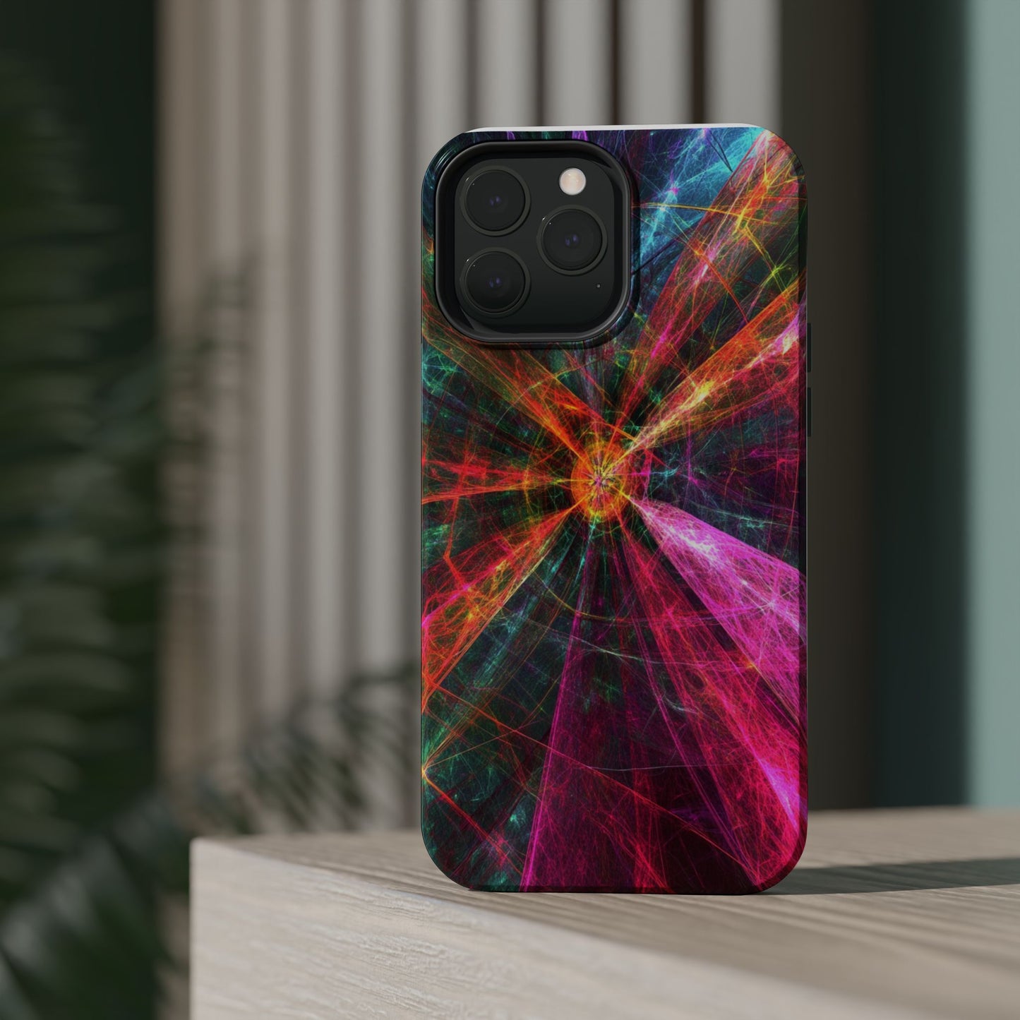 Luxurious Magnetic Wireless Charging Tough iPhone Case - “Trippy Starburst” by Moxie-Jay