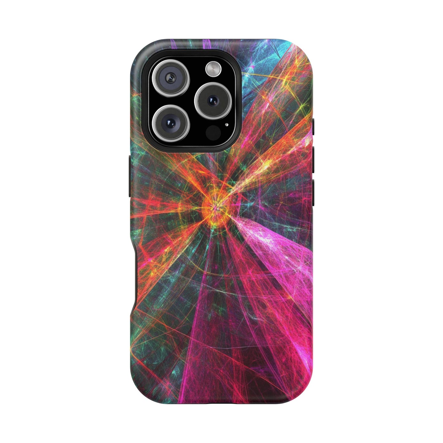 Luxurious Magnetic Wireless Charging Tough iPhone Case - “Trippy Starburst” by Moxie-Jay