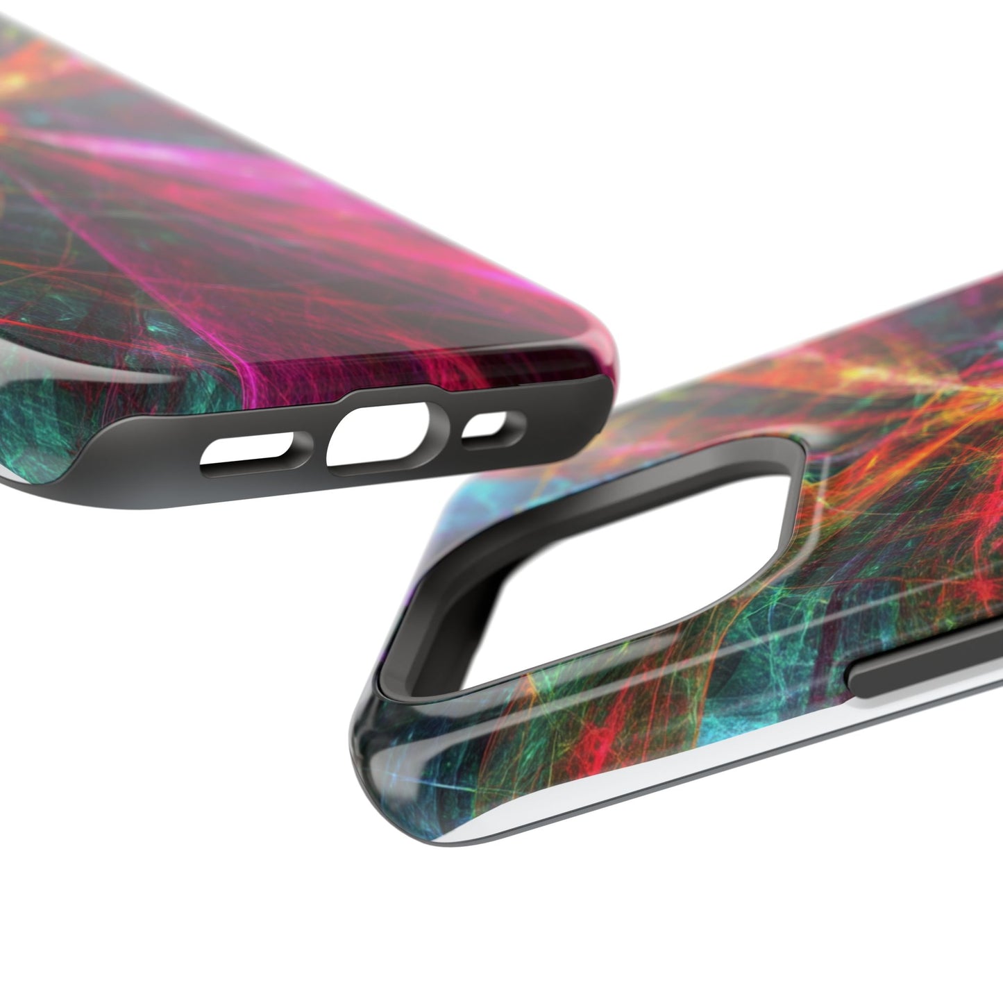 Luxurious Magnetic Wireless Charging Tough iPhone Case - “Trippy Starburst” by Moxie-Jay