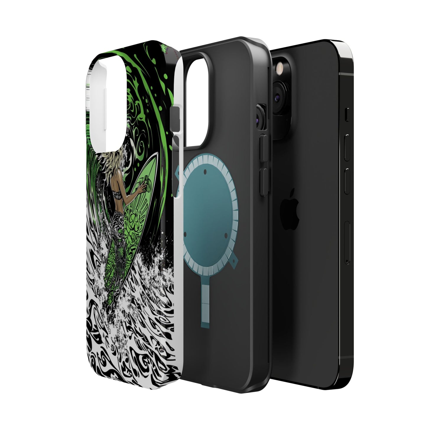 Luxurious Magnetic Wireless Charging Tough iPhone Case - "Surf's Up" by Moxie-Jay