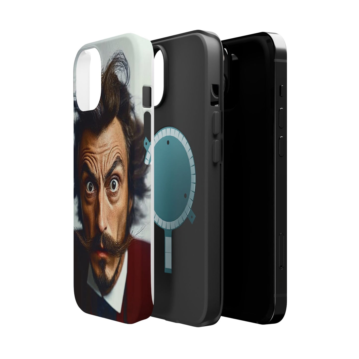 Luxurious Magnetic Wireless Charging Tough iPhone Case - “Close-Up Salvador Dali” by Moxie-Jay