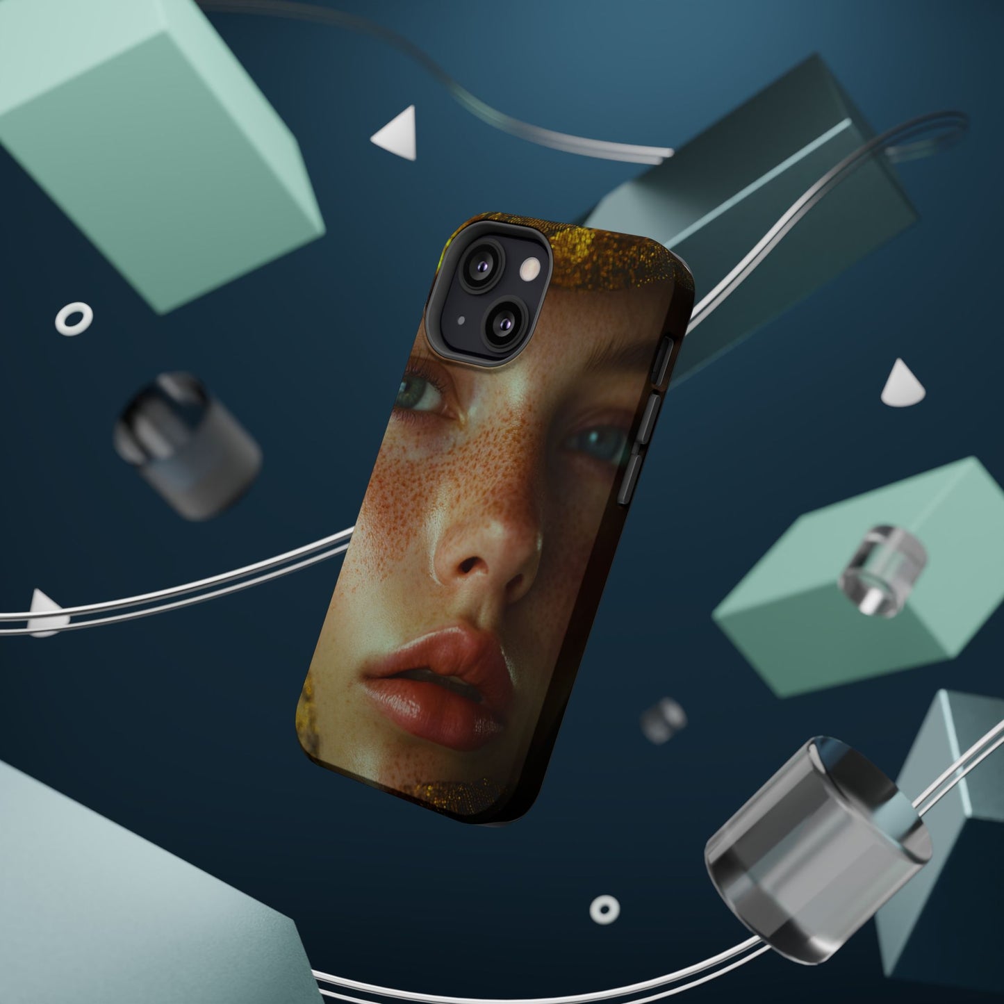 Phone Case - Close Up Girl with Freckles Photography Magnetic Tough Cases