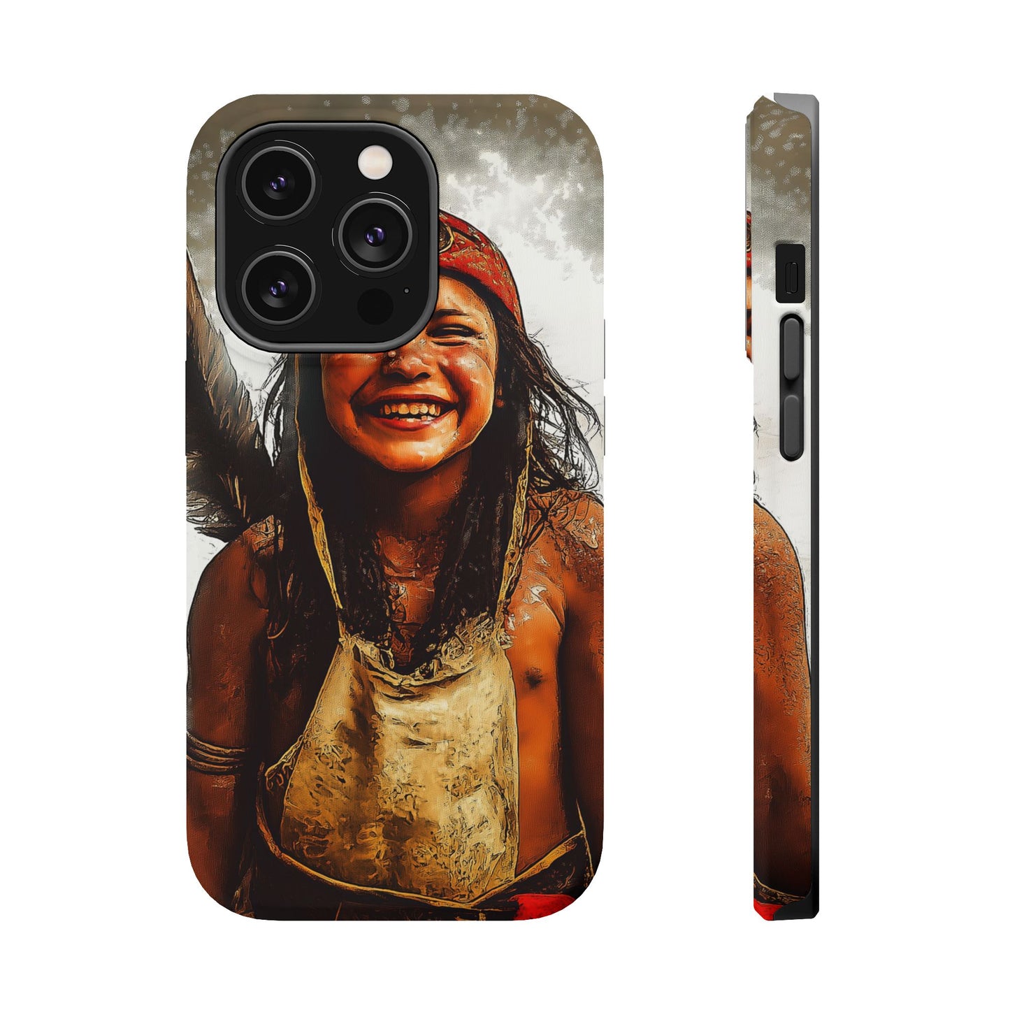 Luxurious Magnetic Wireless Charging Tough iPhone Case - Native Heritage Art by Moxie-Jay
