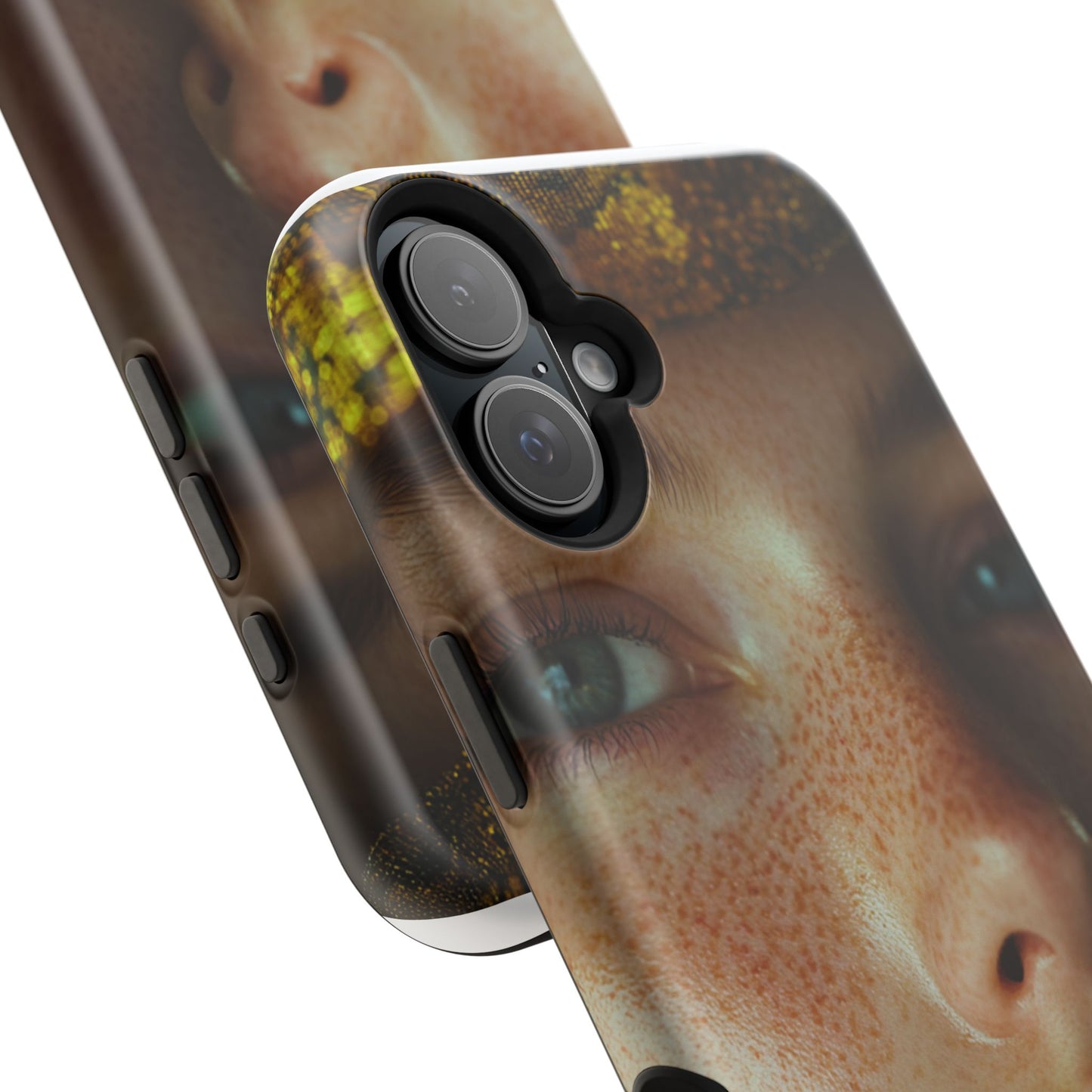 Phone Case - Close Up Girl with Freckles Photography Magnetic Tough Cases