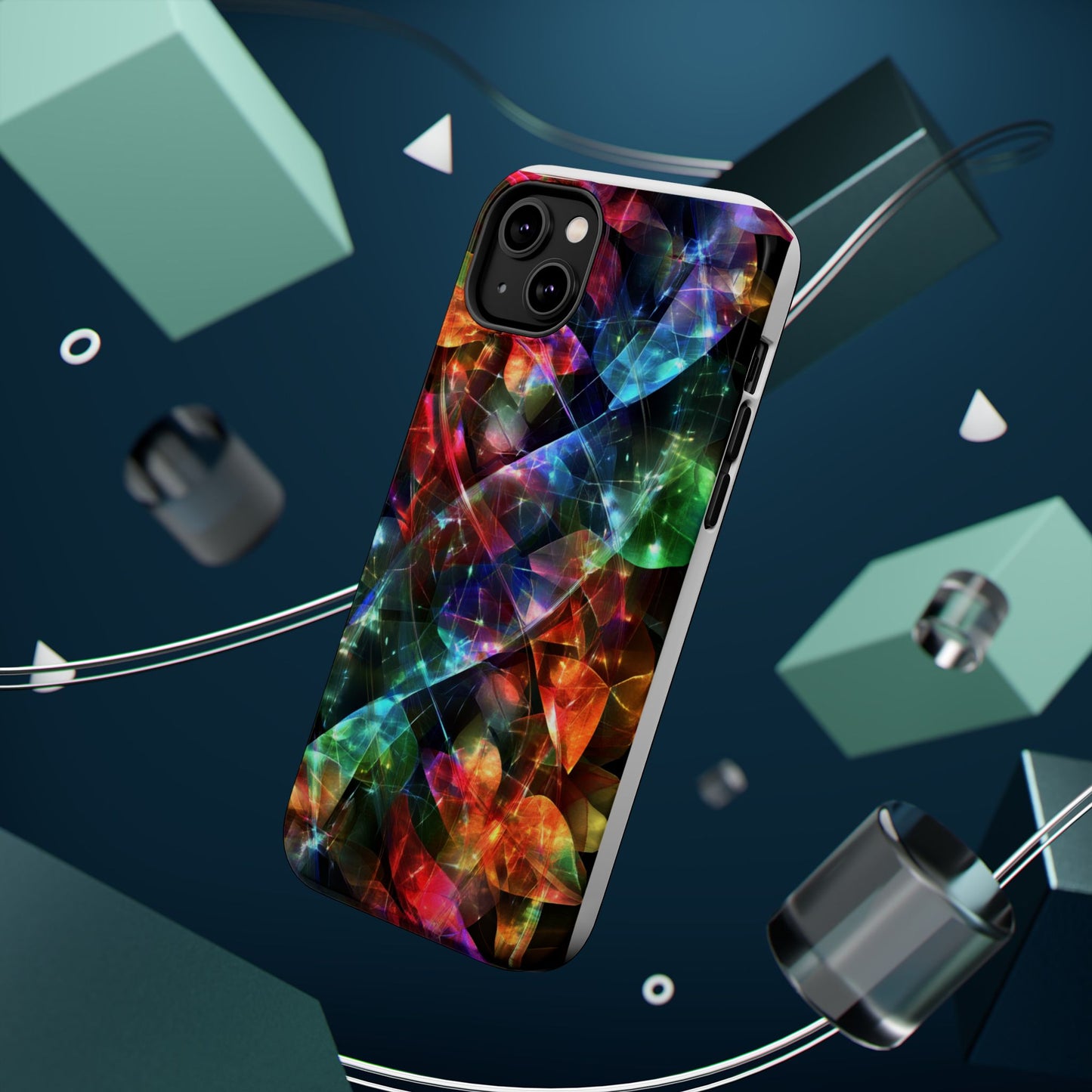 iPhone Case with Neon Colors Art by Moxie-Jay