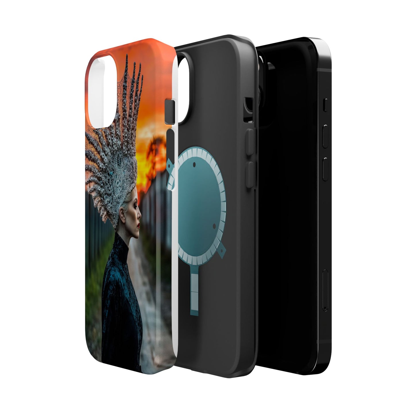 Sunset Goddess" Magnetic Wireless Charging iPhone Case by Moxie Jay