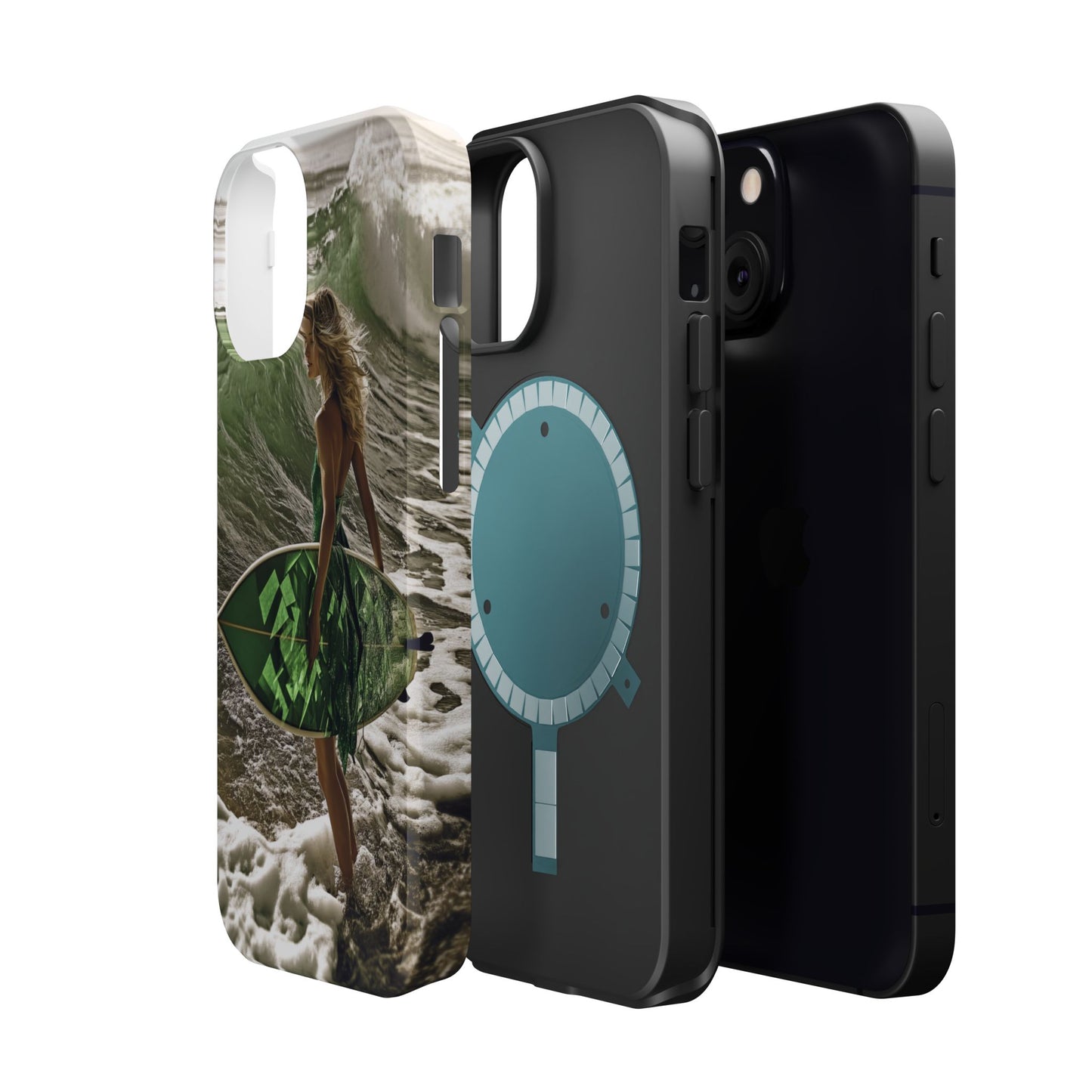 Surf's Up Chic" Luxury Magnetic Wireless Charging iPhone Case by Moxie Jay
