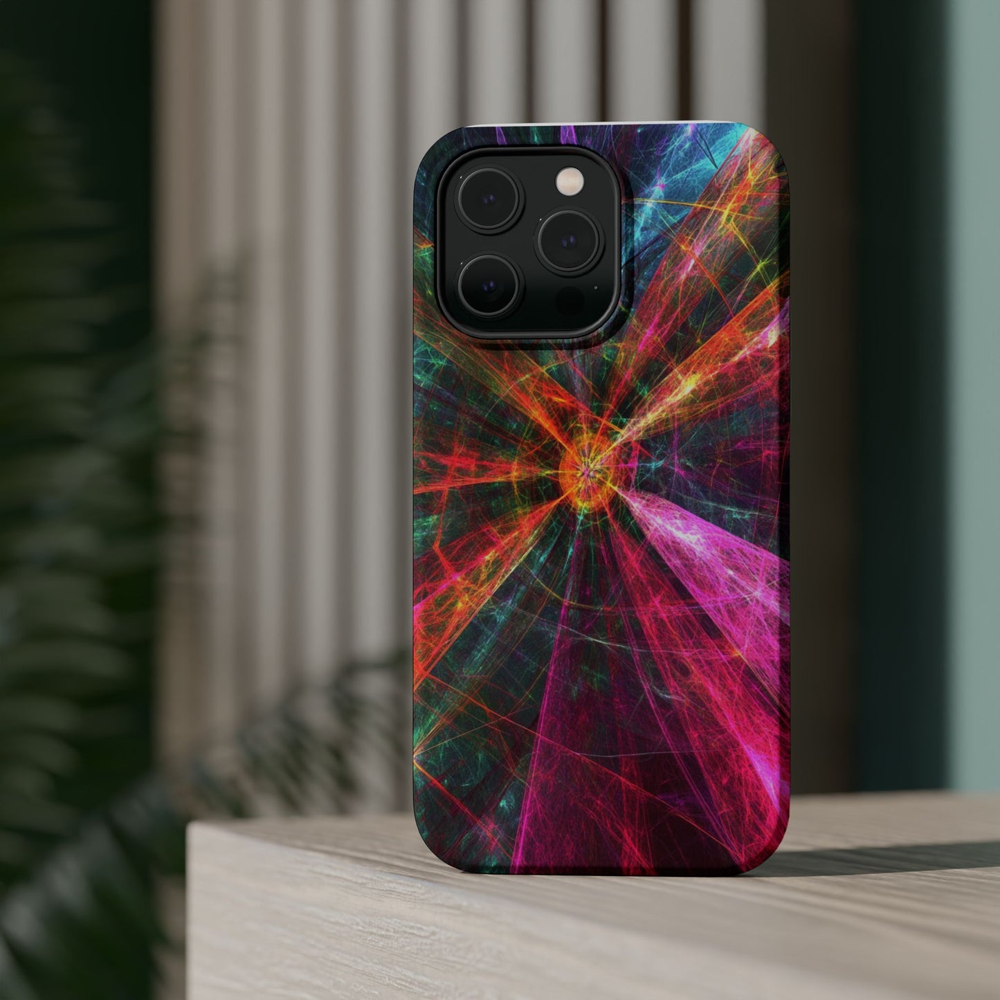 Luxurious Magnetic Wireless Charging Tough iPhone Case - “Trippy Starburst” by Moxie-Jay