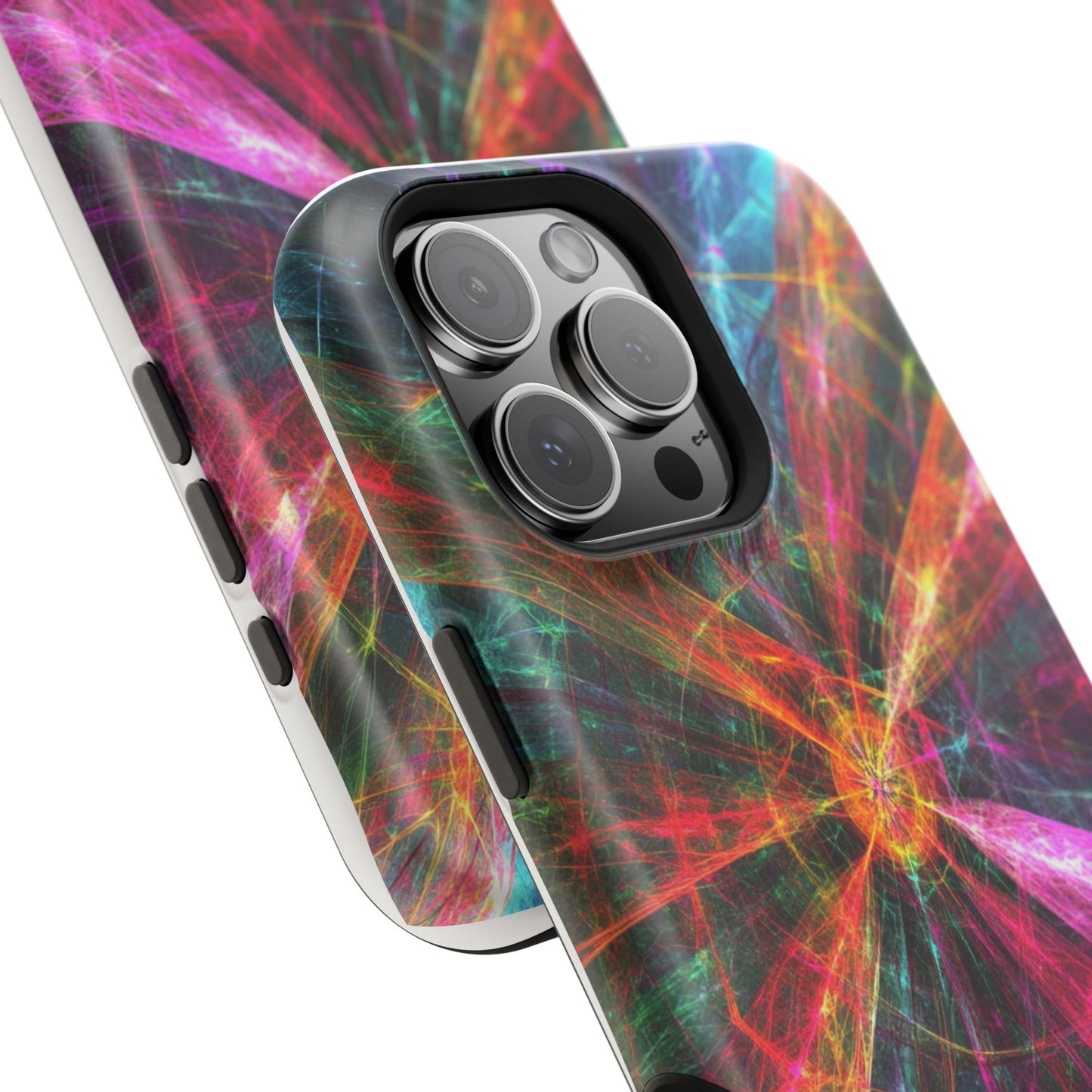 Luxurious Magnetic Wireless Charging Tough iPhone Case - “Trippy Starburst” by Moxie-Jay