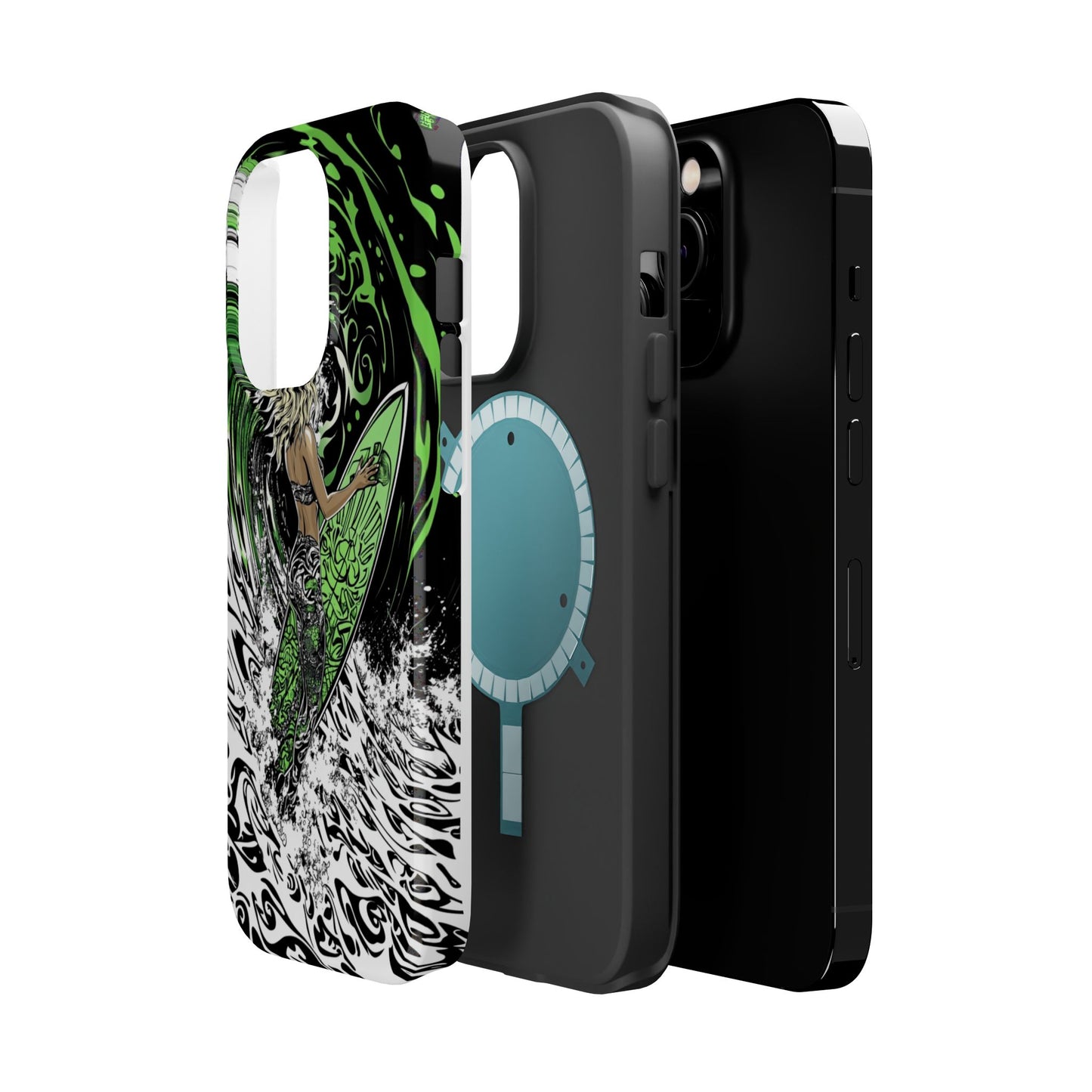 Luxurious Magnetic Wireless Charging Tough iPhone Case - "Surf's Up" by Moxie-Jay