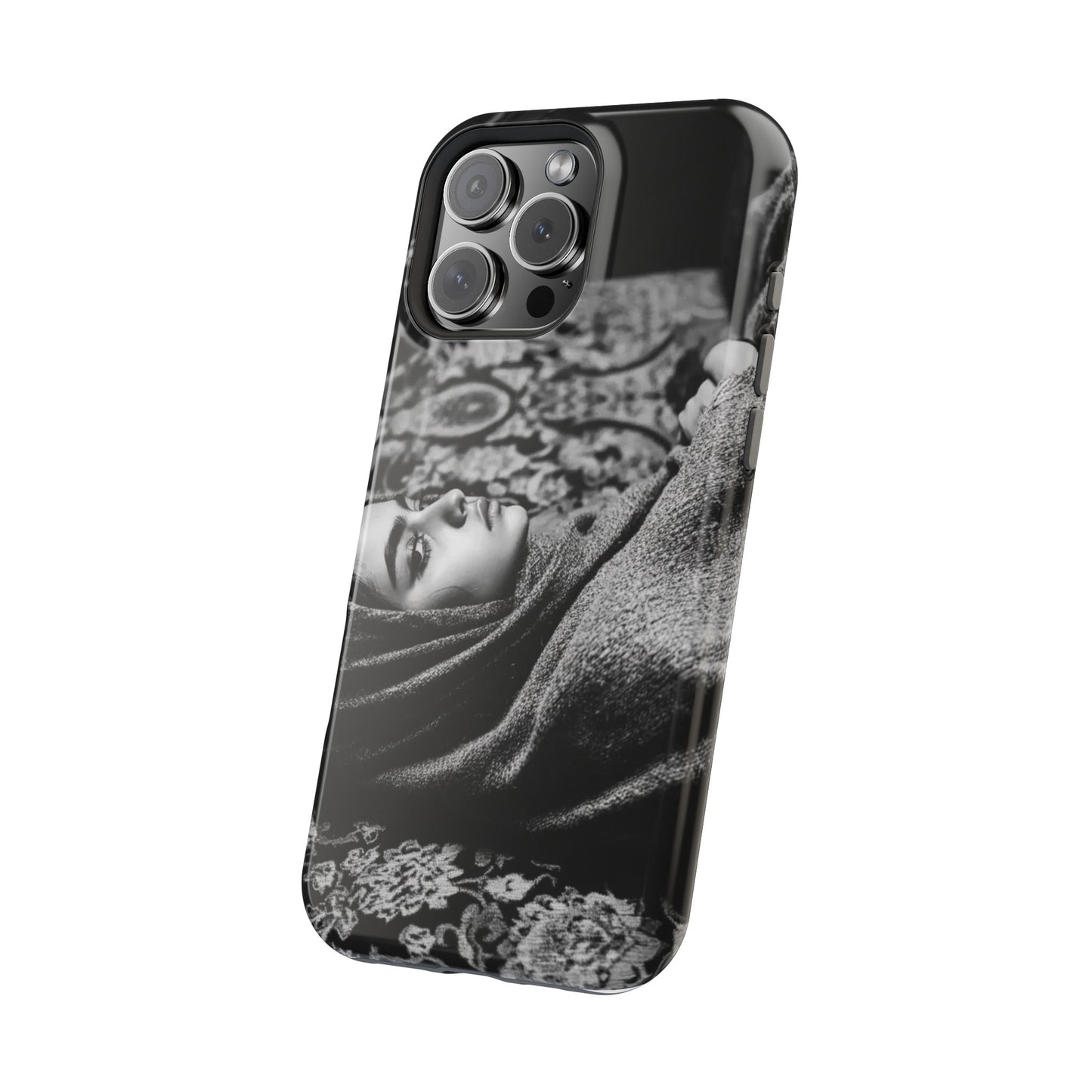 Artistic Magnetic Tough Case - Elegant Black & White Design