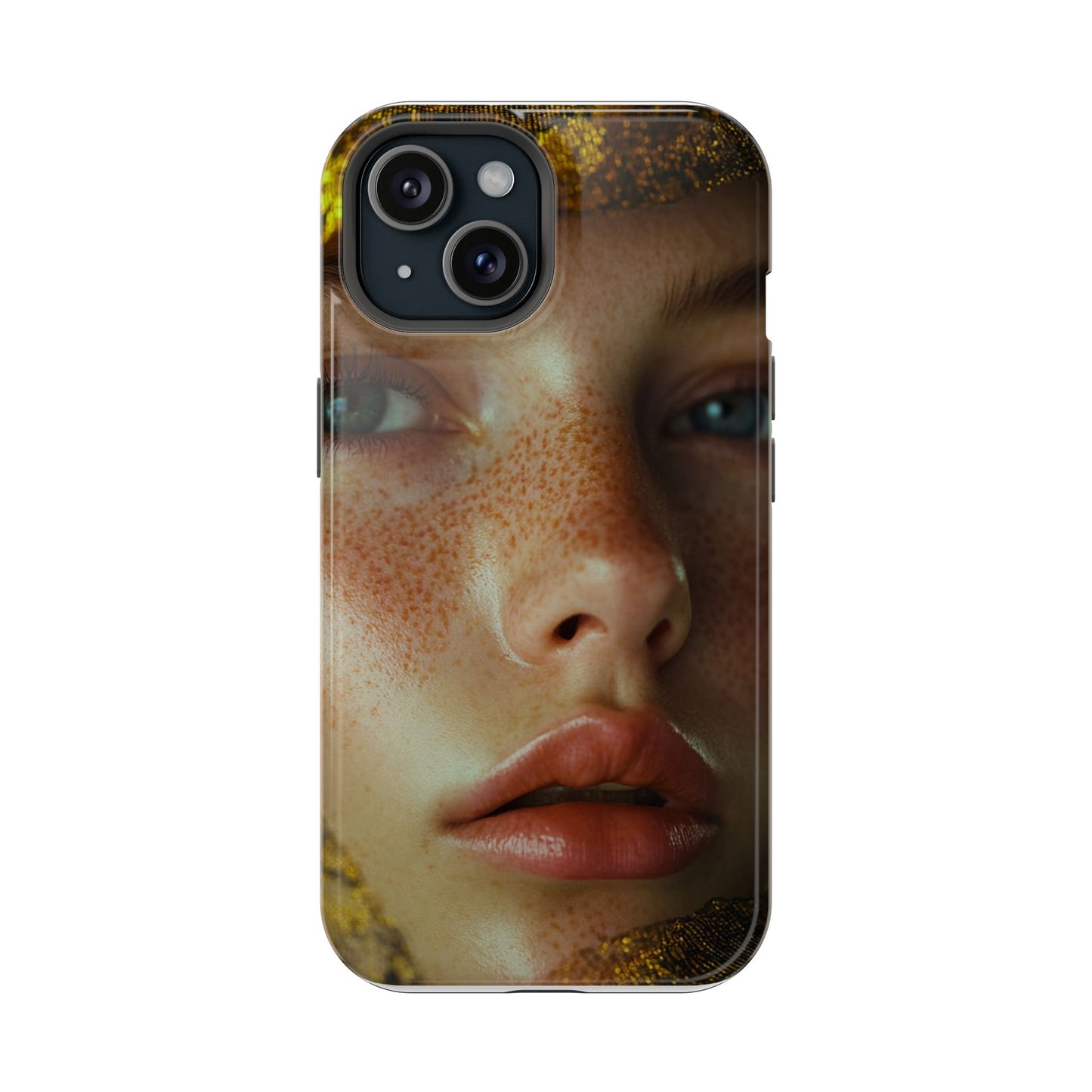 Phone Case - Close Up Girl with Freckles Photography Magnetic Tough Cases