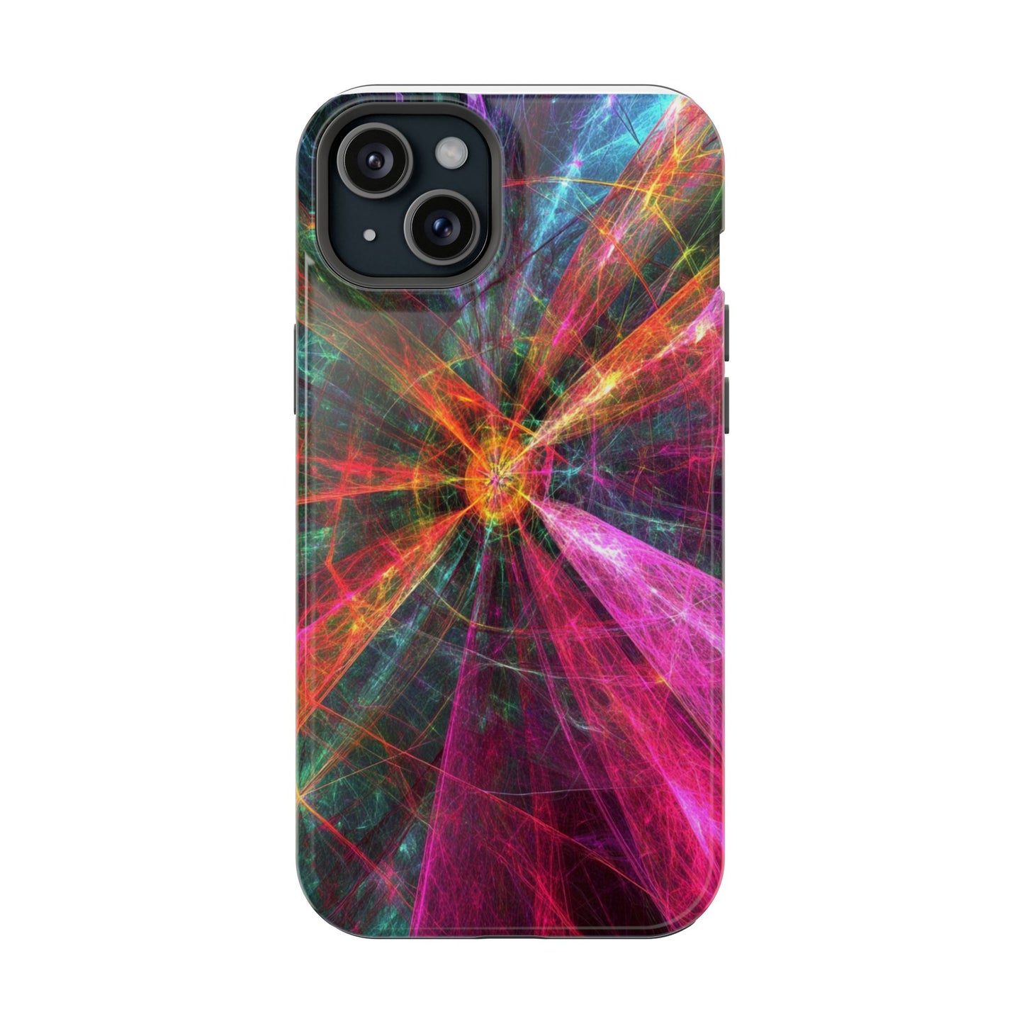 Luxurious Magnetic Wireless Charging Tough iPhone Case - “Trippy Starburst” by Moxie-Jay