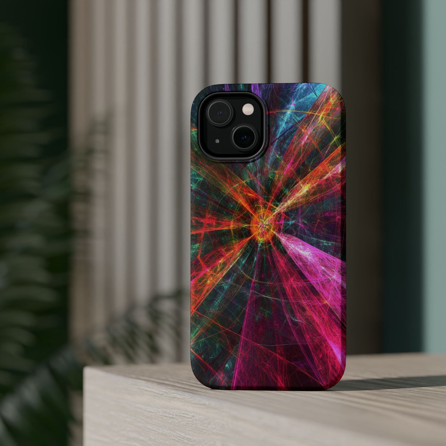 Luxurious Magnetic Wireless Charging Tough iPhone Case - “Trippy Starburst” by Moxie-Jay