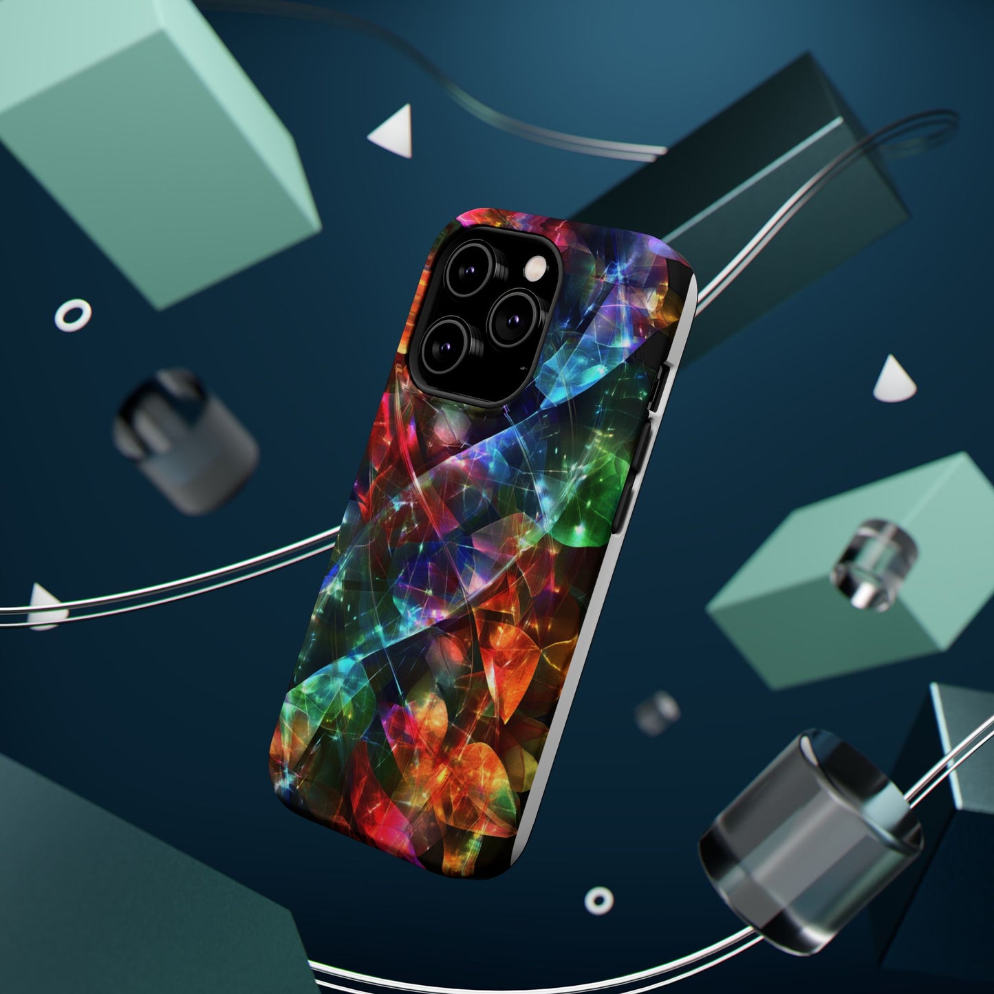 iPhone Case with Neon Colors Art by Moxie-Jay